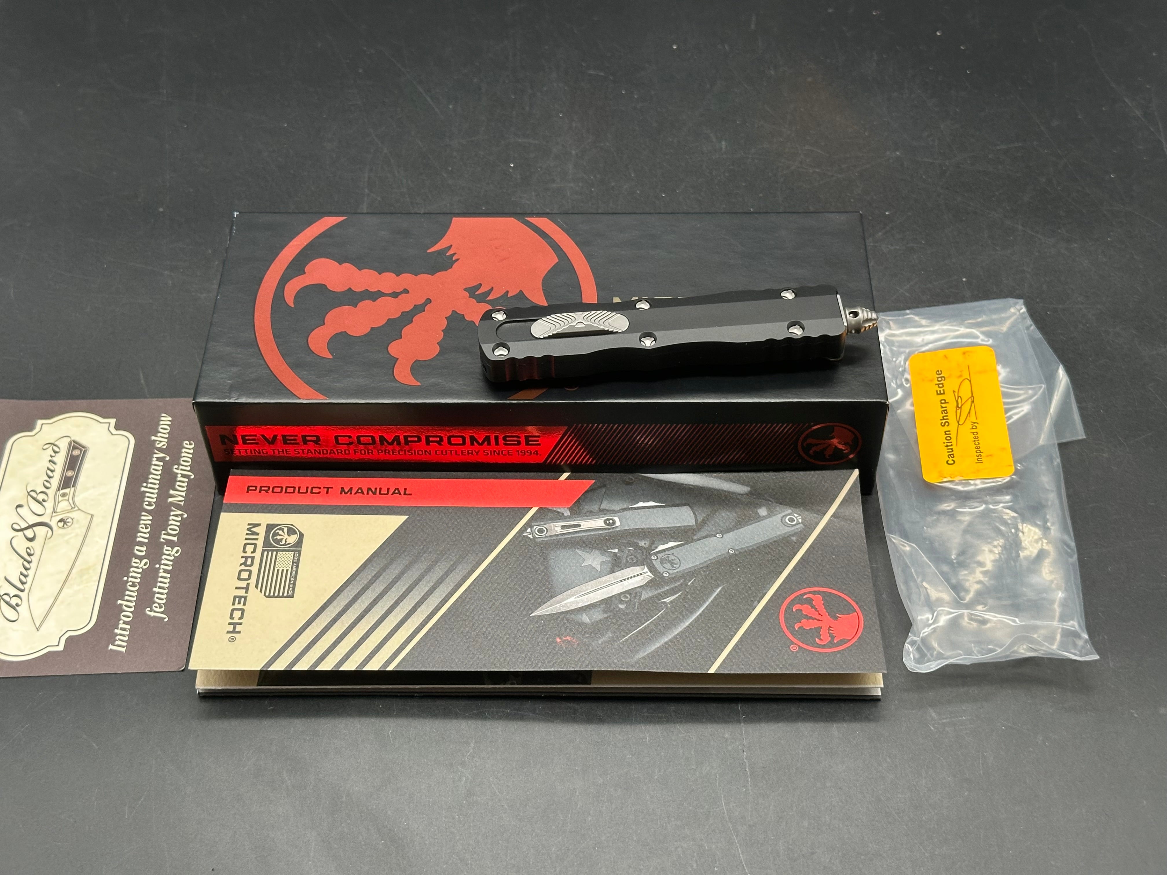 Microtech Dirac Dagger OTF Automatic Knife Black (2.8" Stonewash)