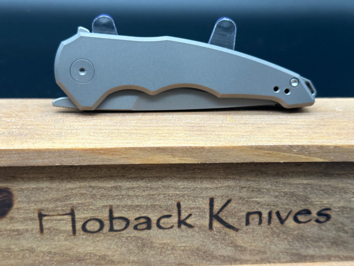 Jake Hoback Knives OneSam Frame Lock Knife Stonewash Titanium(3.25" Stonewash)