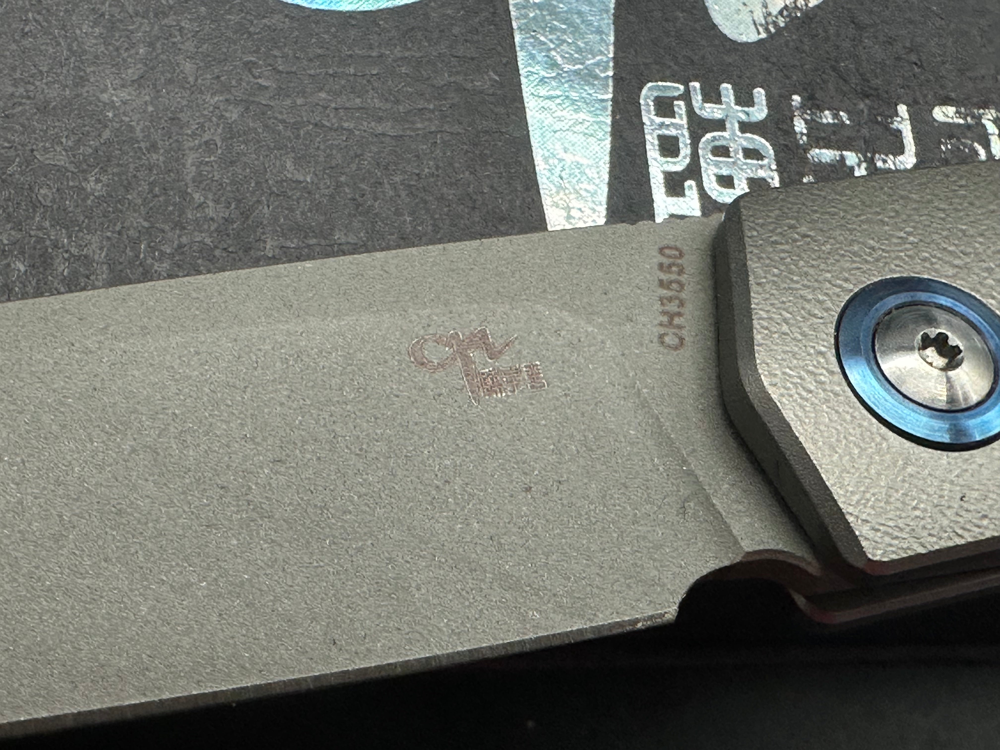 CH Knives CH3550 3.75" Stonewash M390 Blade Titanium Handle Folding Knife