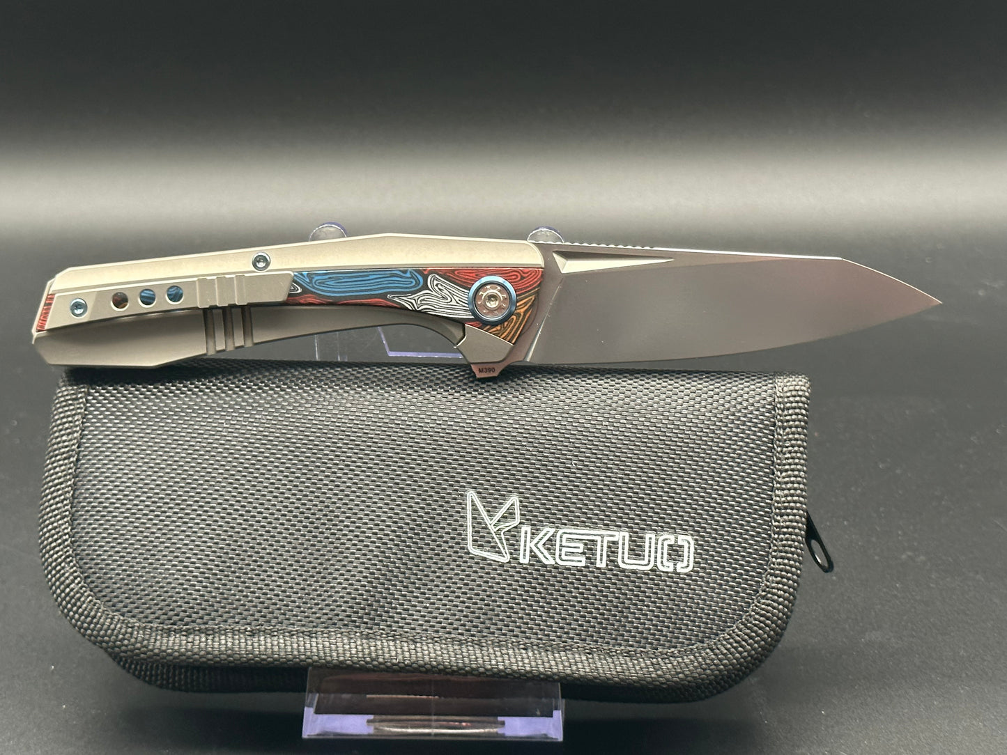 Ketuo Telson titanium/colorful G10 handle w/M390 blade