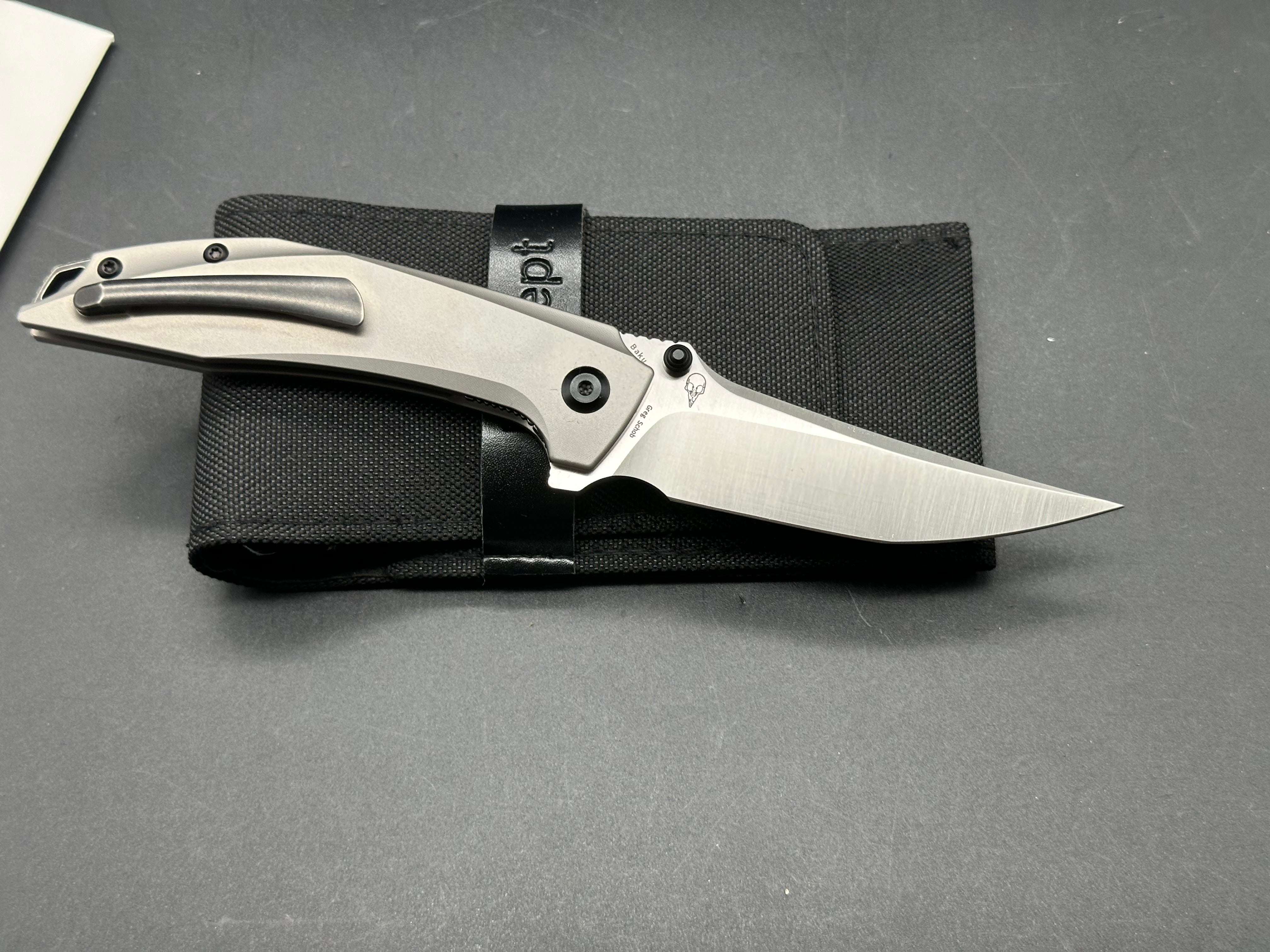 KANSEPT BAKU FOLDING KNIFE TITANIUM HANDLE S35VN PLAIN EDGE