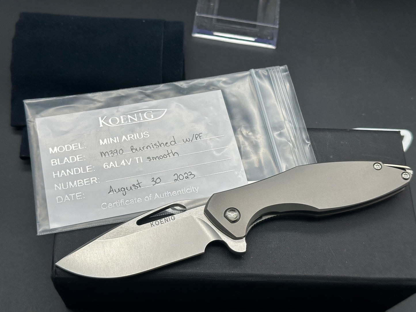 Koenig MINI ARIUS m390 Burnished w/PF Ti handle