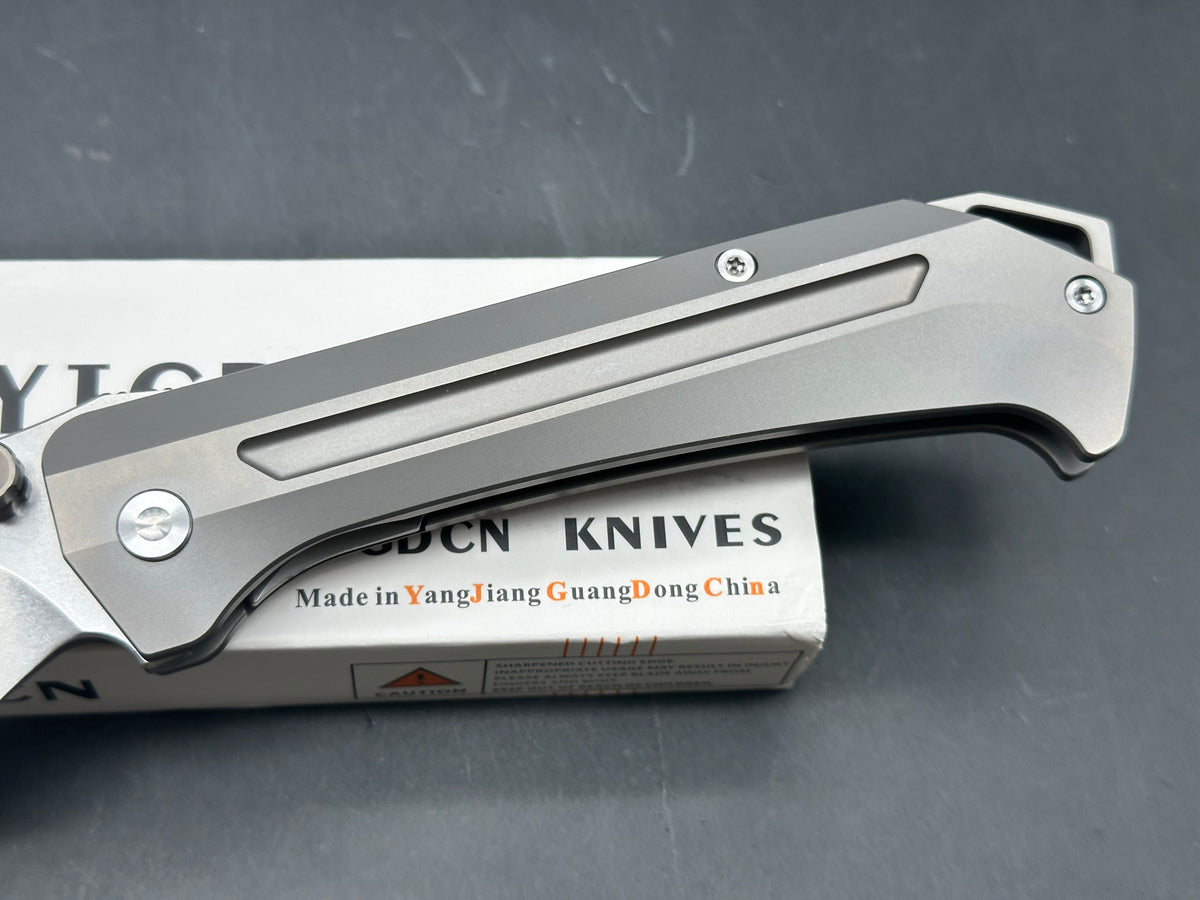 YJGDCN YJ2520 Titanium Handle M390 Blade overall length 9.05 inches