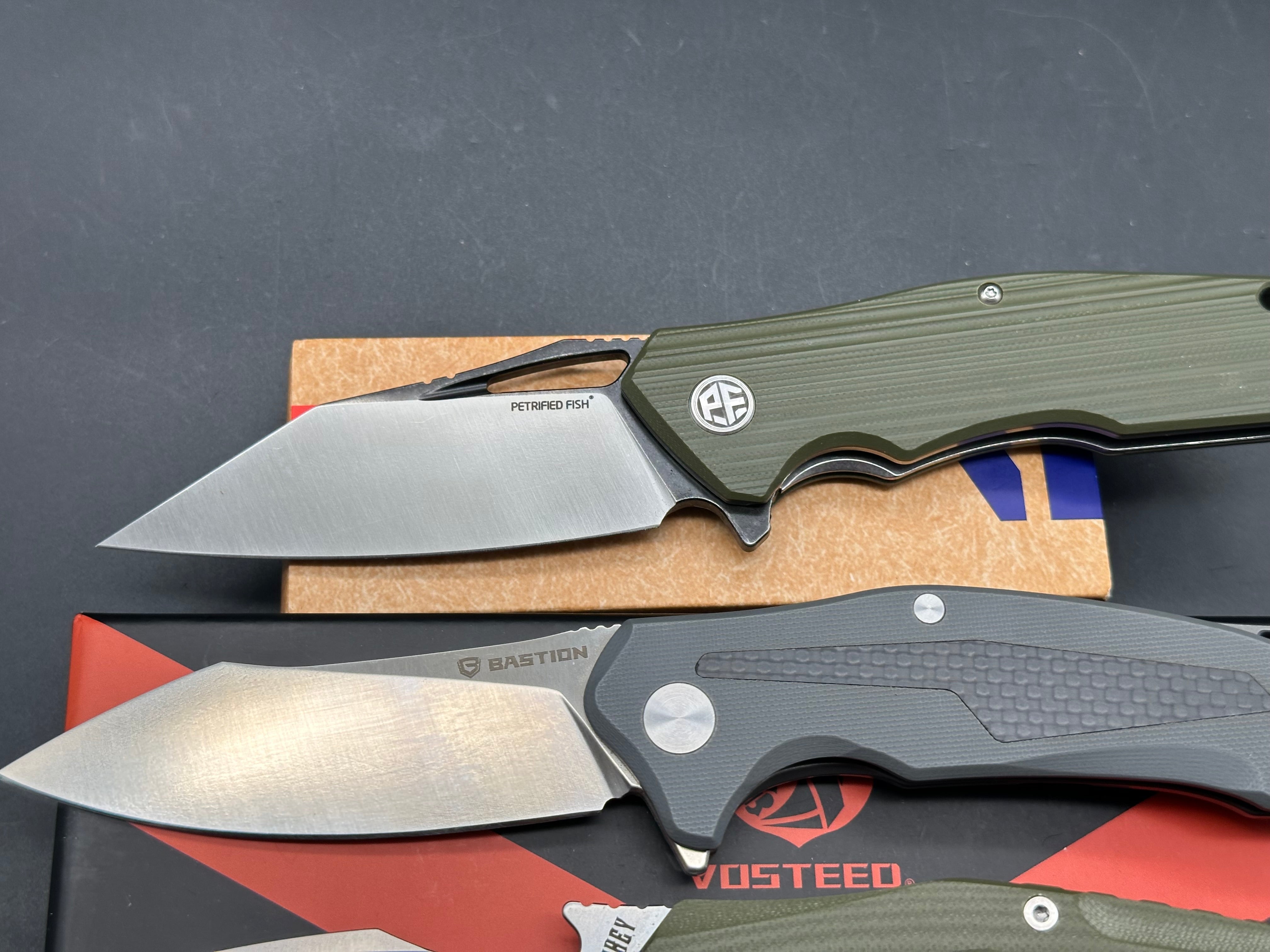 3 knife deal Petrified Fish PF929 , Kubey and Bastion Braza