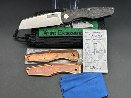 Vero Axon belt satin, carbon fiber scales, and extra cooper scales