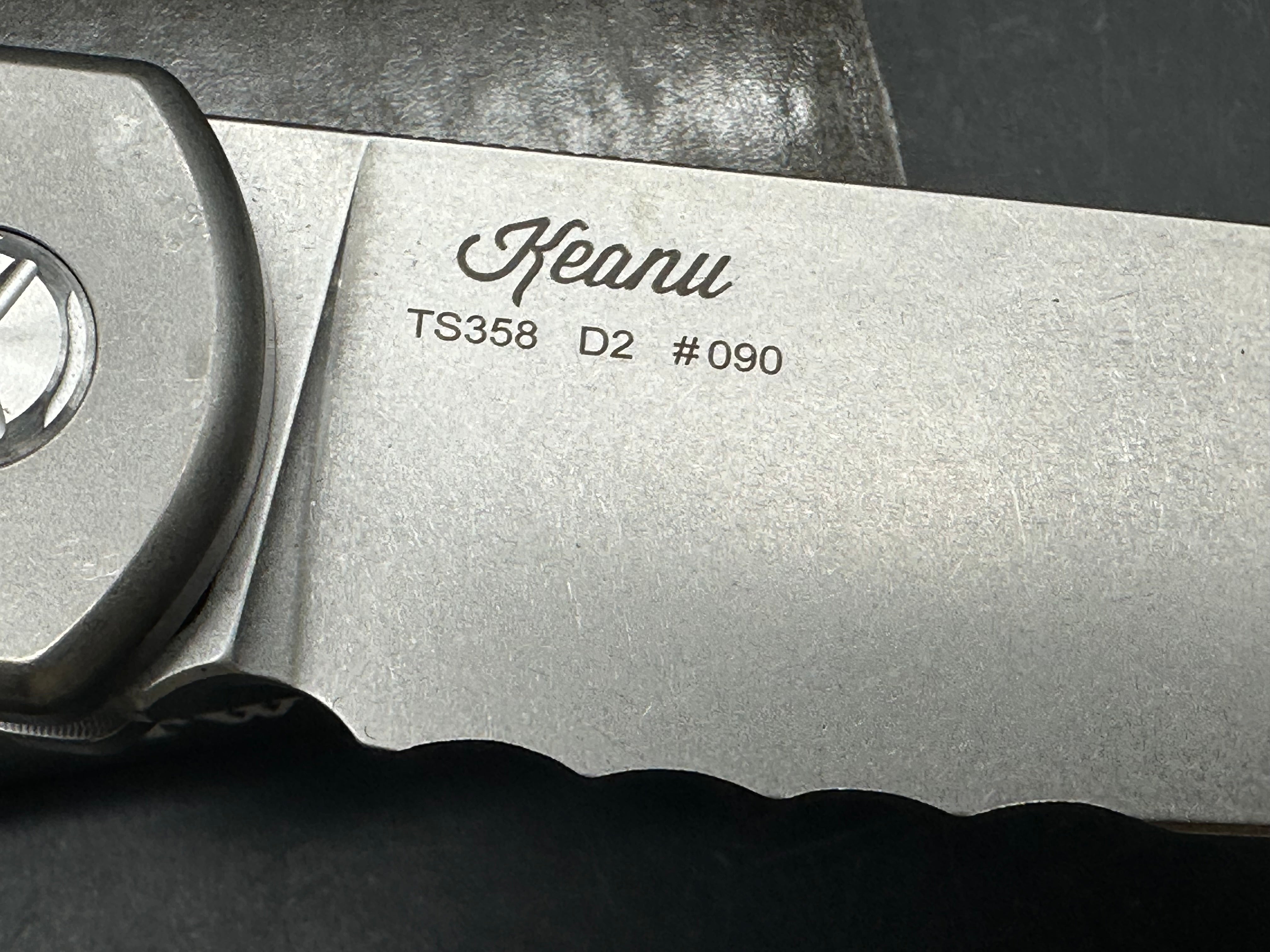TwoSun Button Lock Pocket Knife Titanium Handle D2 Partially Serrated Edge TS358-SER (8.27 inches overall)
