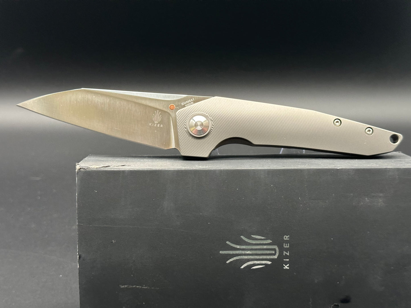 Kizer Steven Kempa VK1-FL Flipper Knife Titanium (3.3" Satin) KI4565