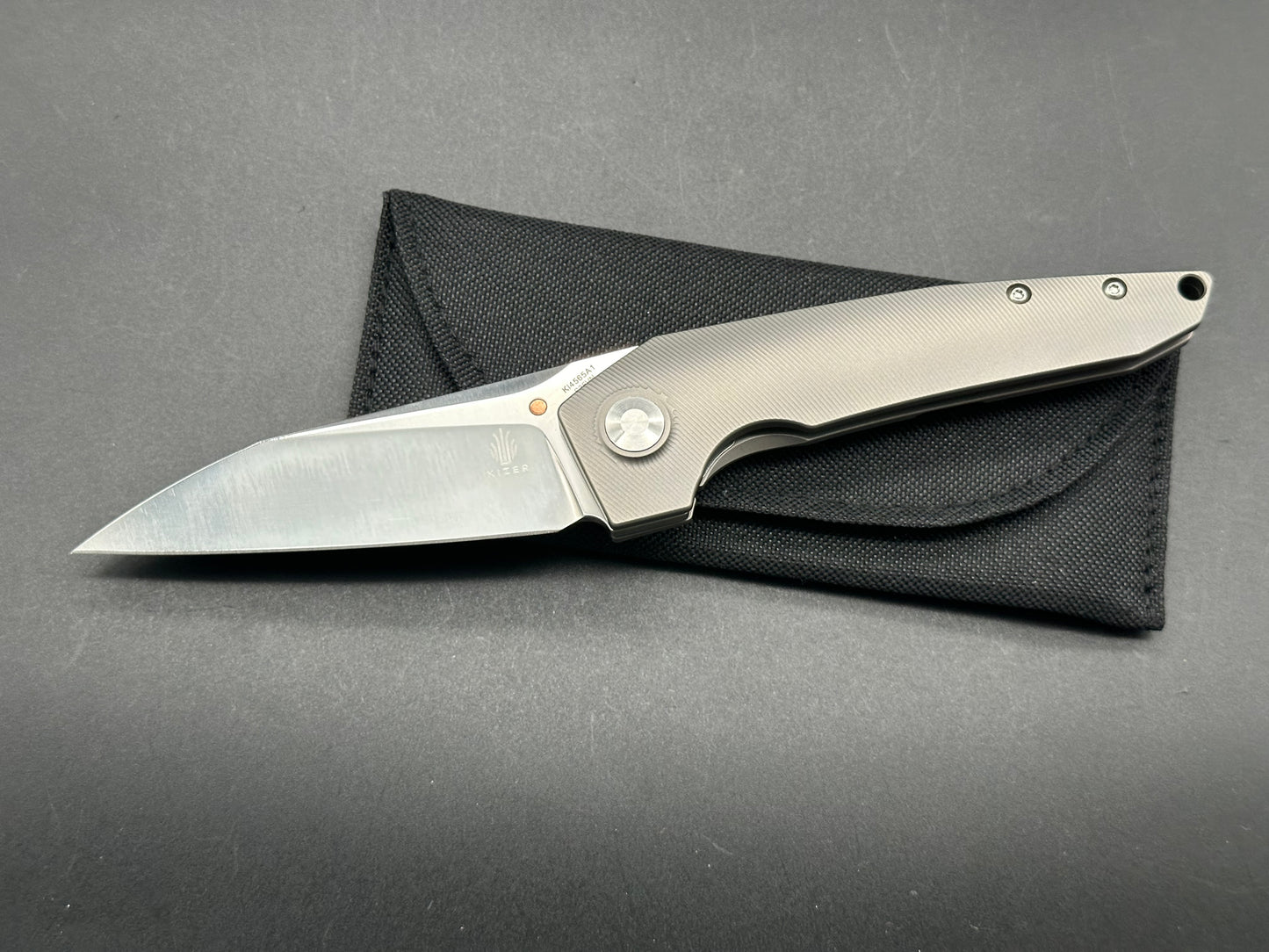 Kizer Steven Kempa VK1-FL Flipper Knife Titanium (3.3" Satin) KI4565