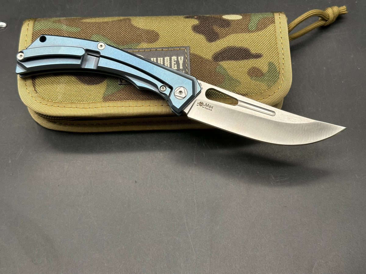 KUBEY Ishtar KU170 3.54” AUS10 Blade Slim Titanium Handle Milled Clip