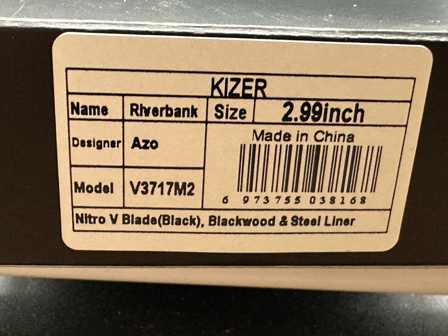 Kizer Riverbank Nitro-V Blade Liner Lock Black Wood Handle