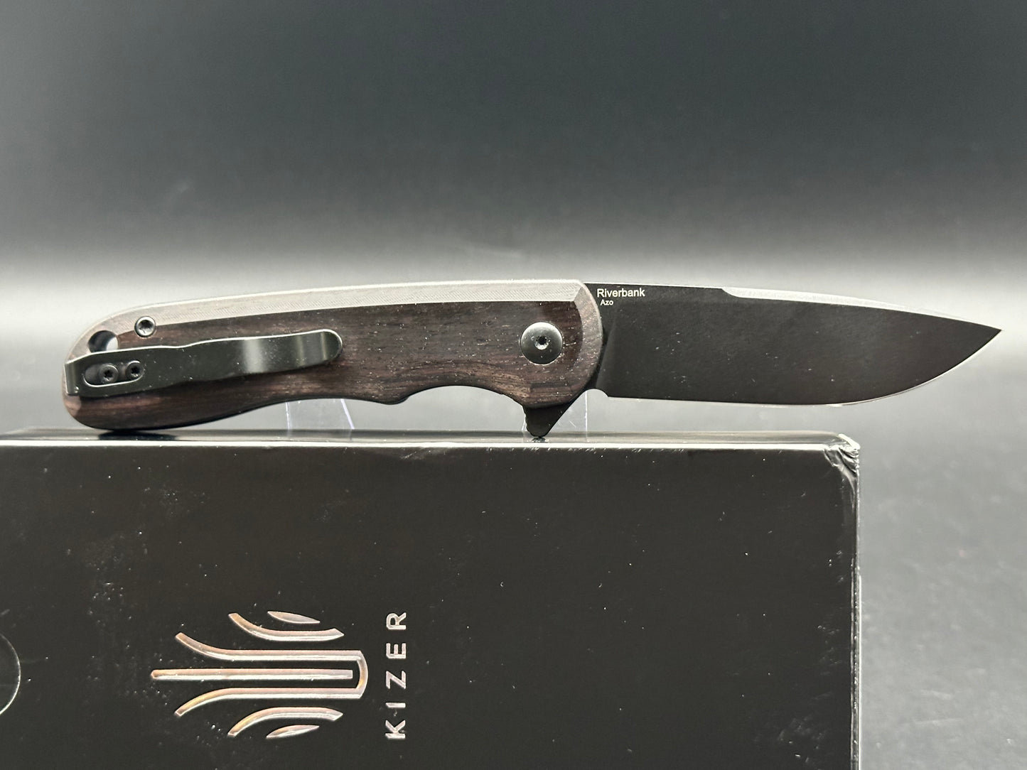 Kizer Riverbank Nitro-V Blade Liner Lock Black Wood Handle