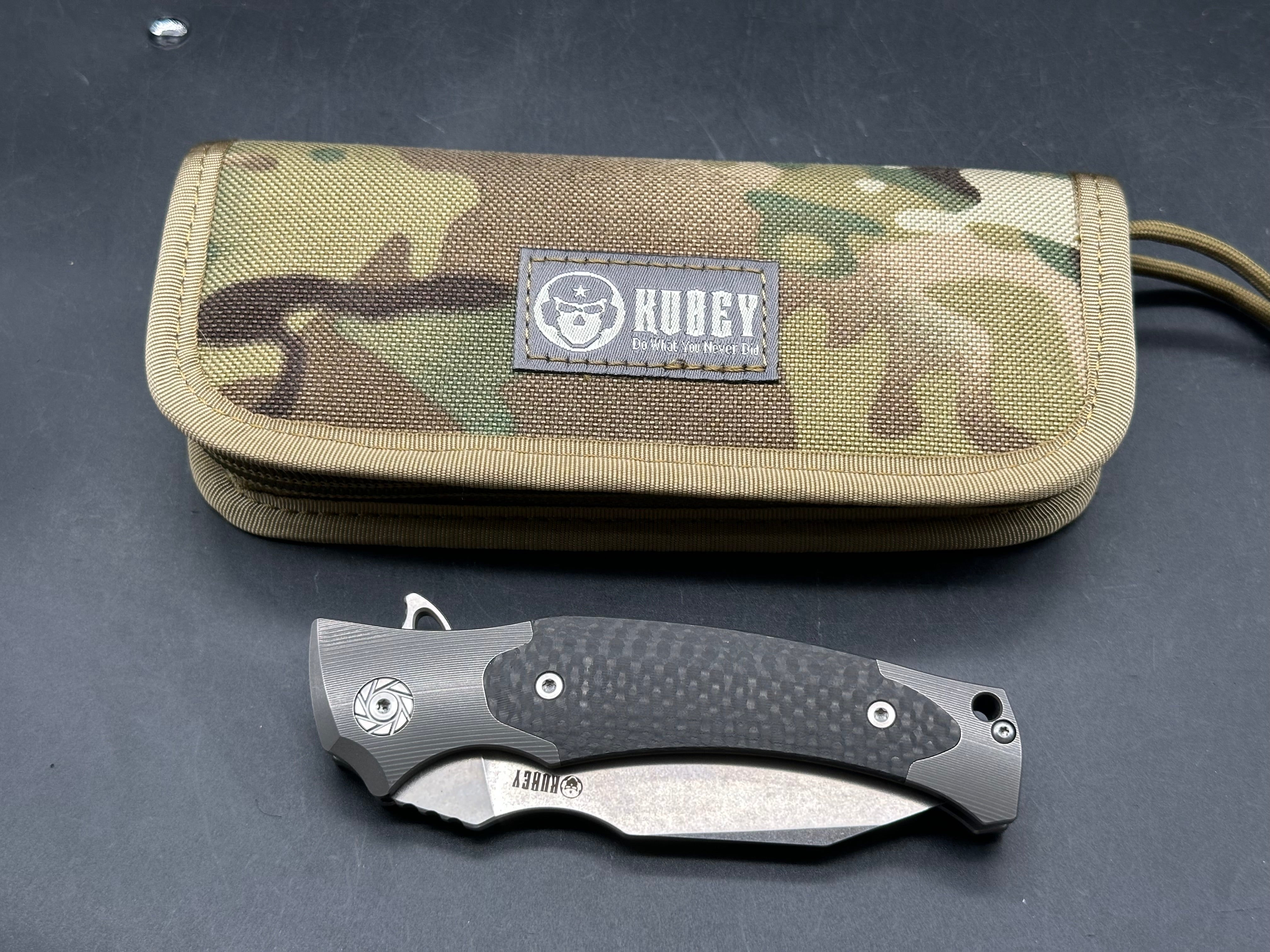 Kubey KU214 titanium/CF handle w/S35VN blade