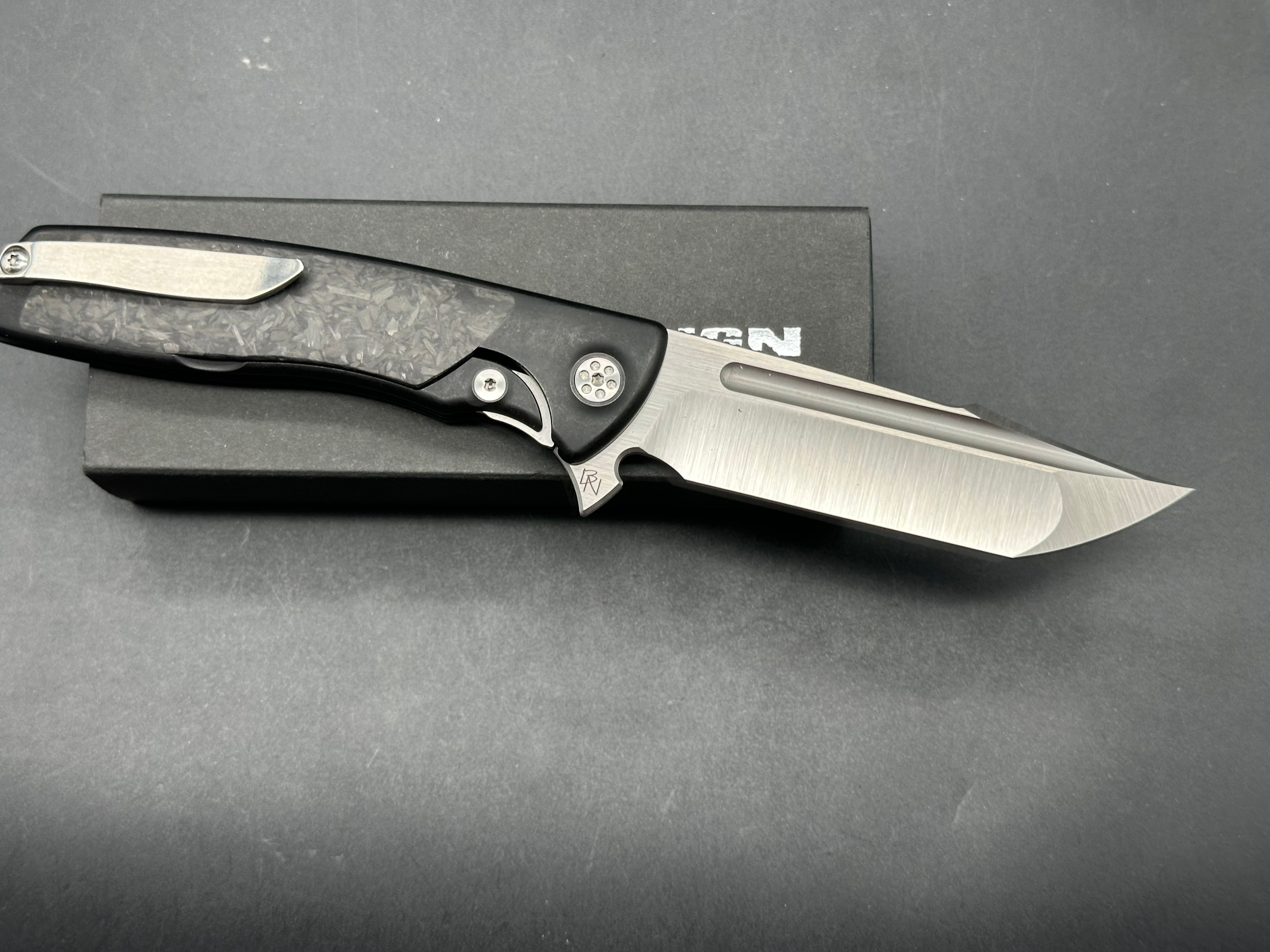 Sharp by Design Evo Typhoon, Belt Satin M390 Harpoon Tanto Blade