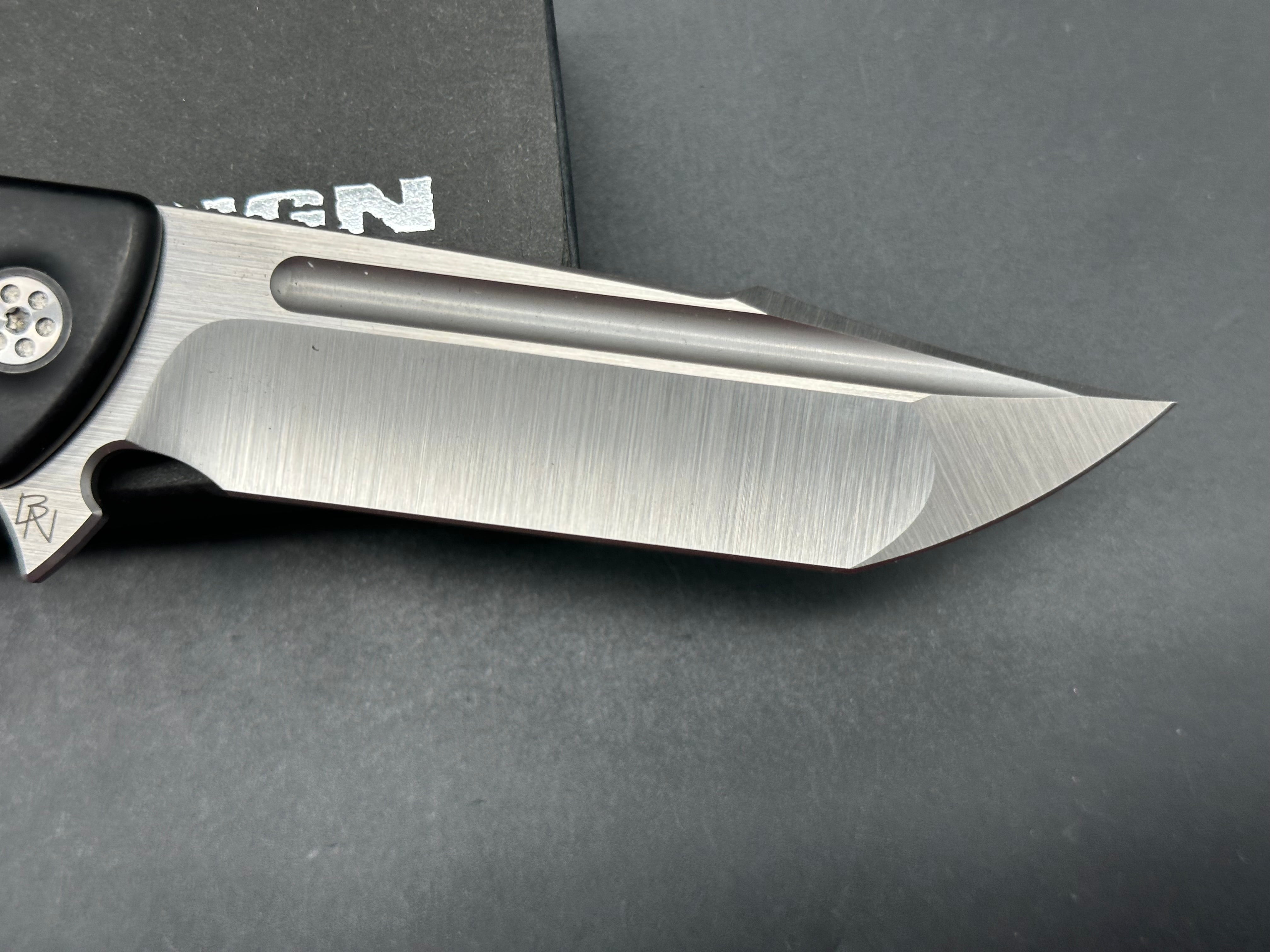 Sharp by Design Evo Typhoon, Belt Satin M390 Harpoon Tanto Blade