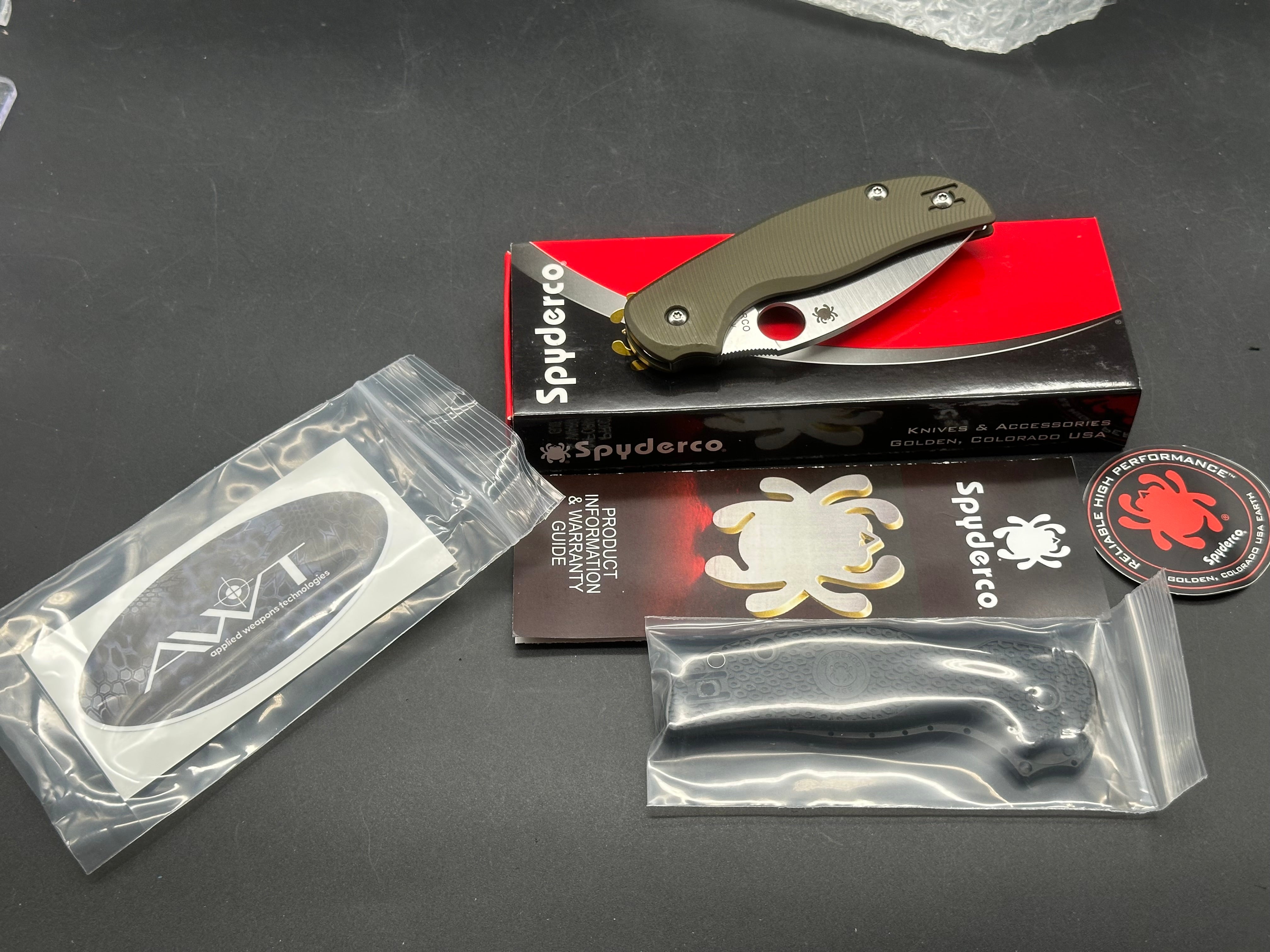 Spyderco Sage 5 Lightweight 3" CPM S30V Satin Blade with AWT OD Green Aluminum Scales