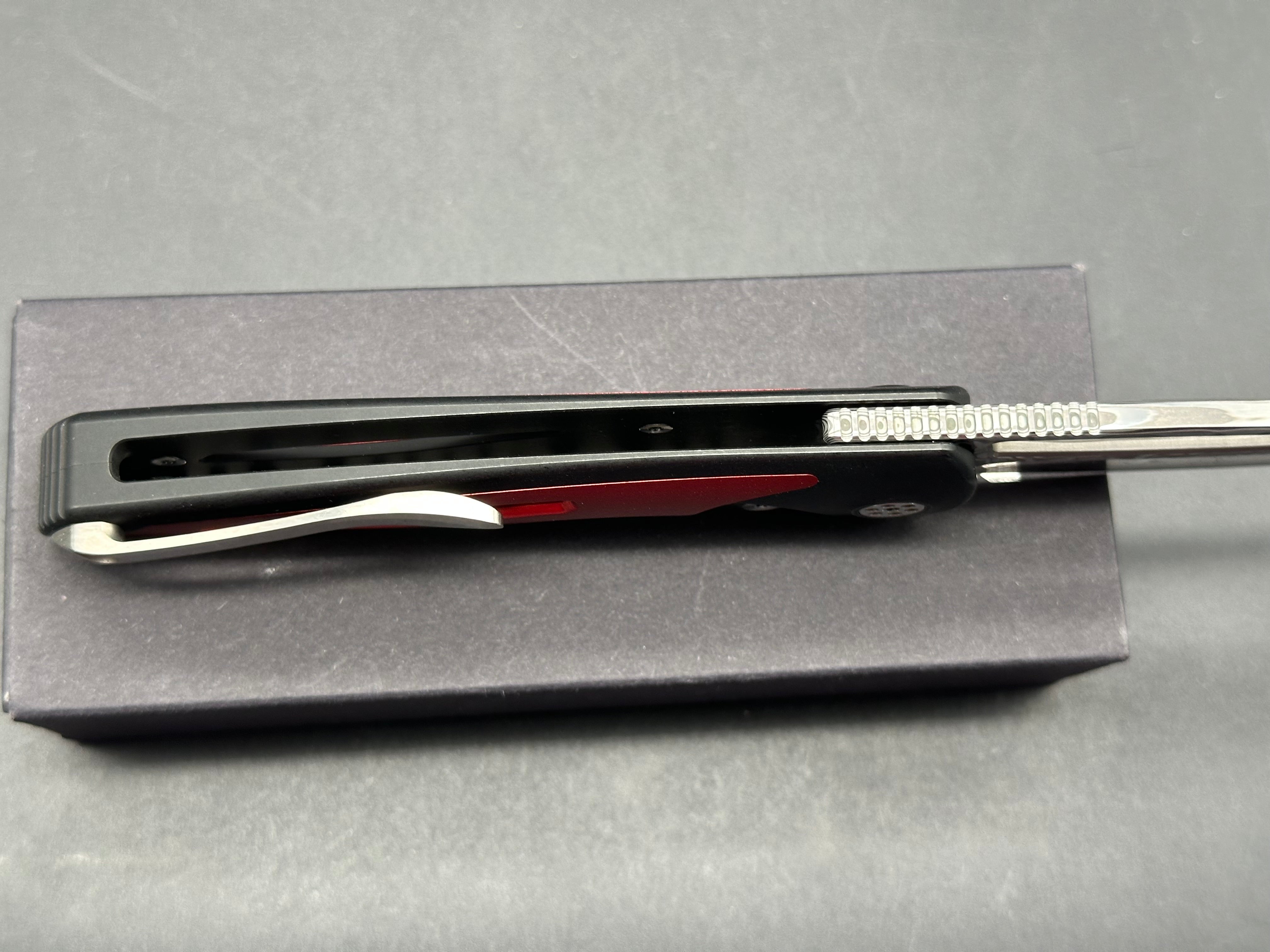 Sharp by Design Apex Front Flipper, Drop Point Damasteel Blade