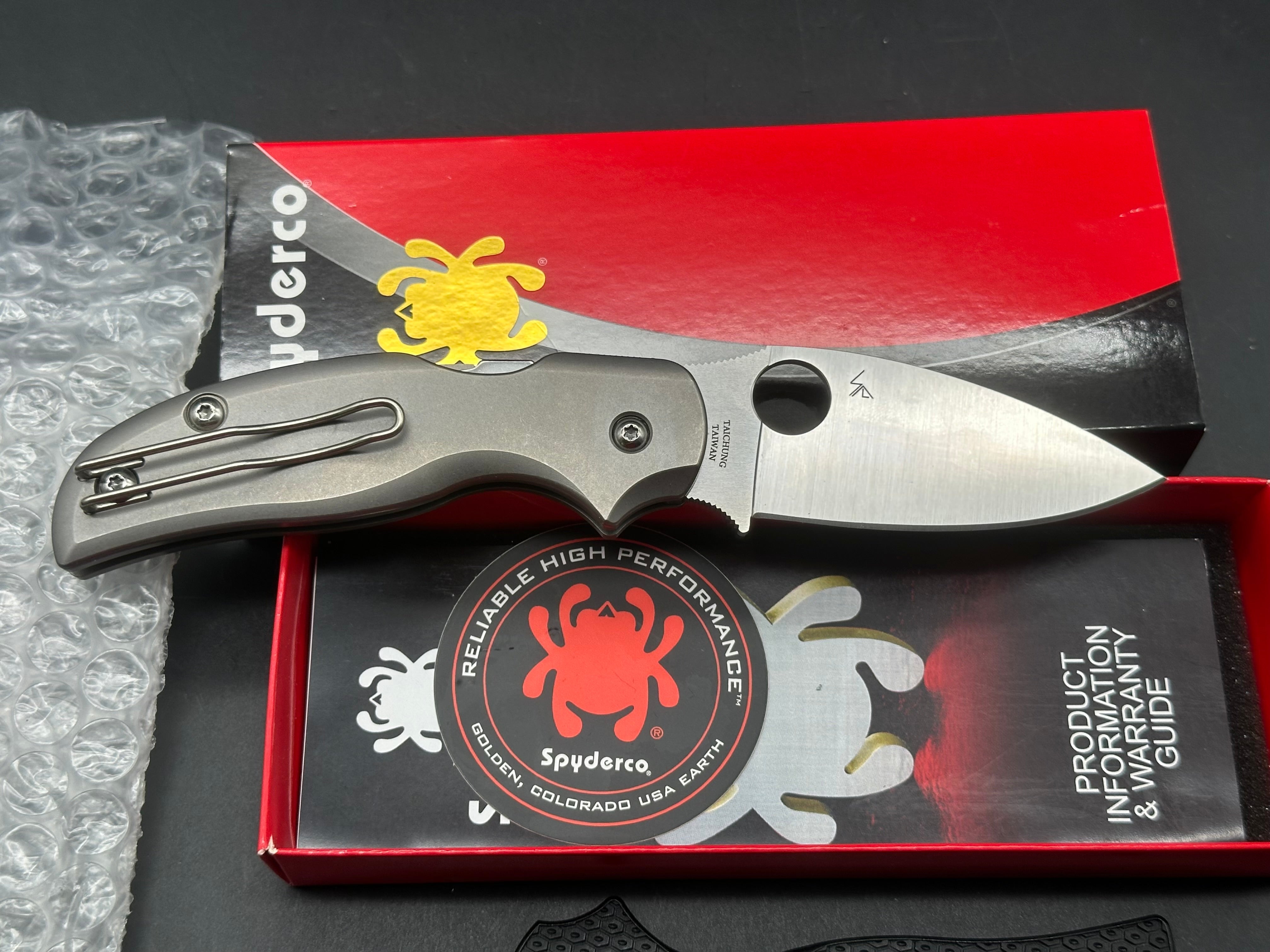 Spyderco Sage 5 Lightweight 3" CPM S30V Satin Blade with Parson Bladeworks Stonewash Titanium Scales