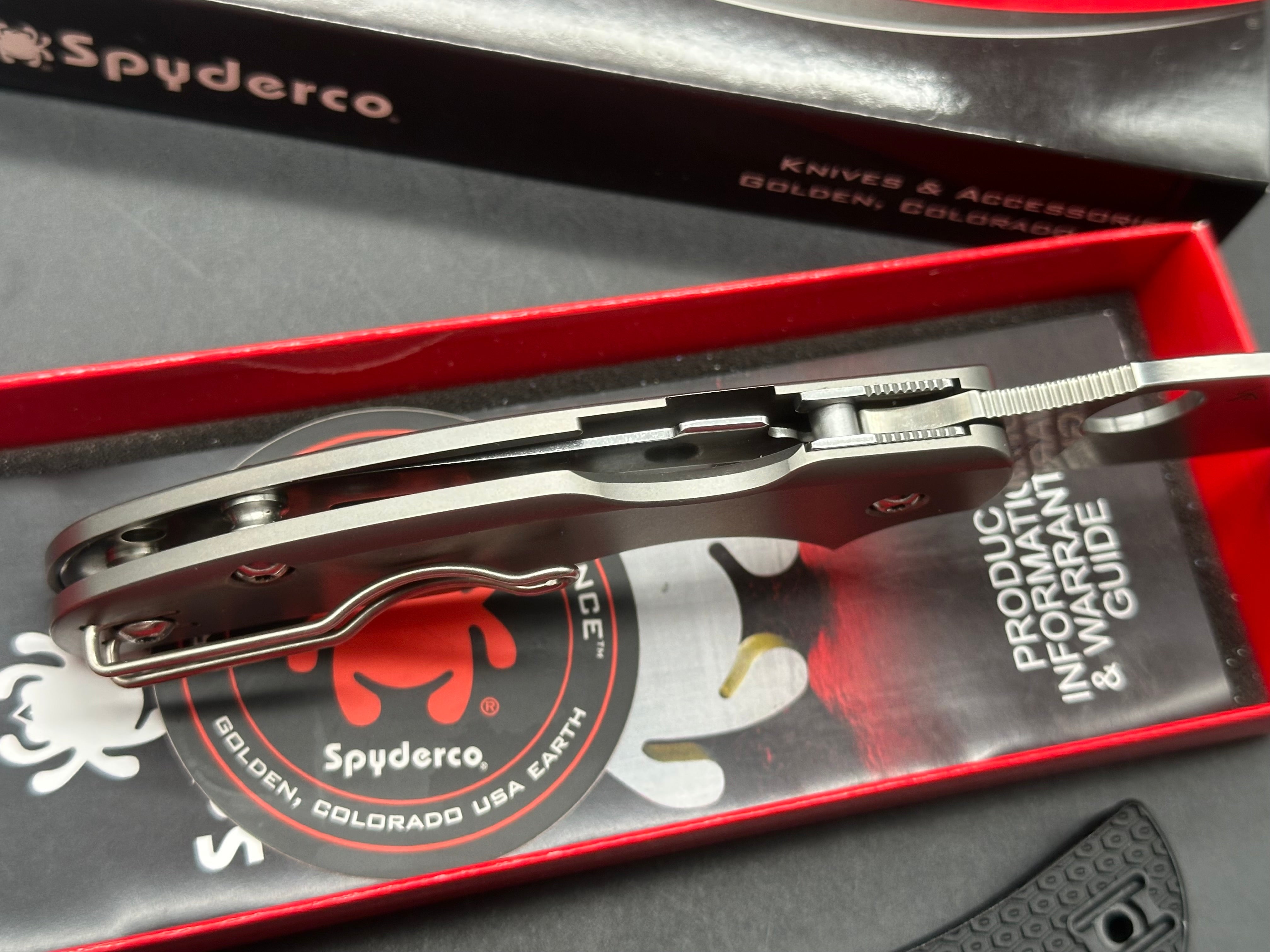 Spyderco Sage 5 Lightweight 3" CPM S30V Satin Blade with Parson Bladeworks Stonewash Titanium Scales