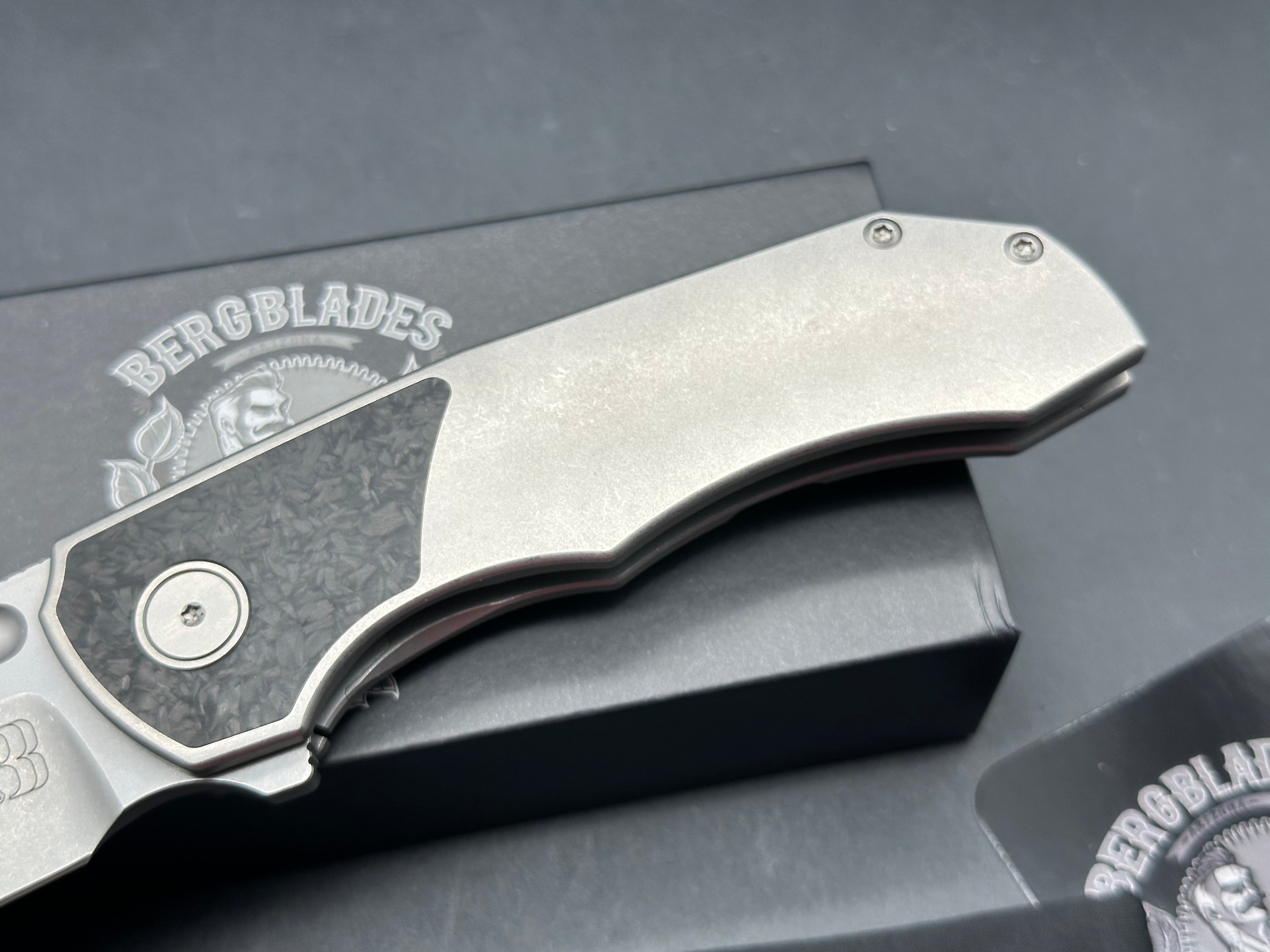 Berg Blades Tick #02, Sandblasted and Stonewashed Hollow Ground CPM-S90V Blade