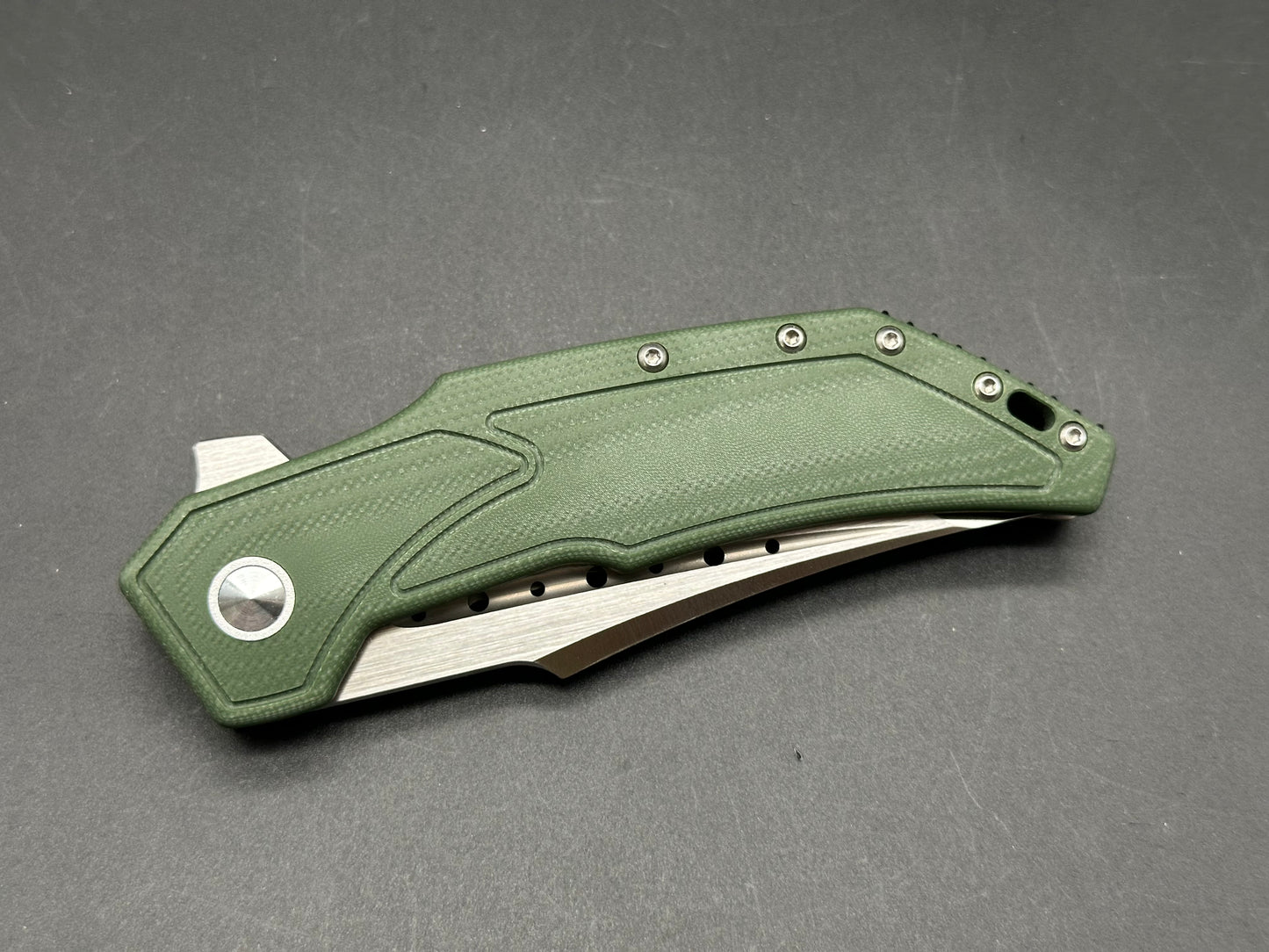 Begg Knives Astio Frame Lock Knife OD Green G-10