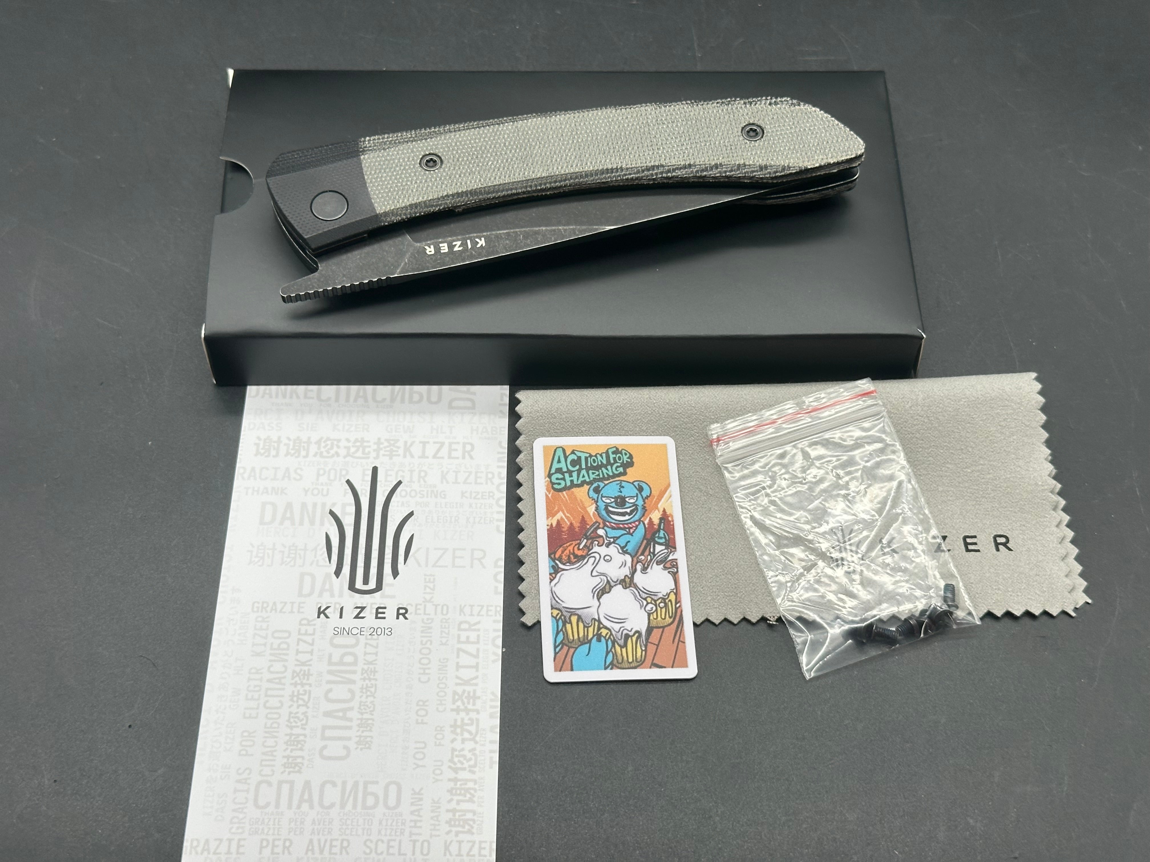 Kizer MOMO | NITRO-V | BLACK G10+MICARTA