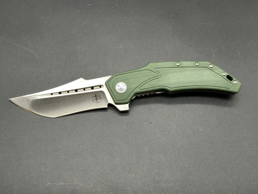 Begg Knives Astio Frame Lock Knife OD Green G-10