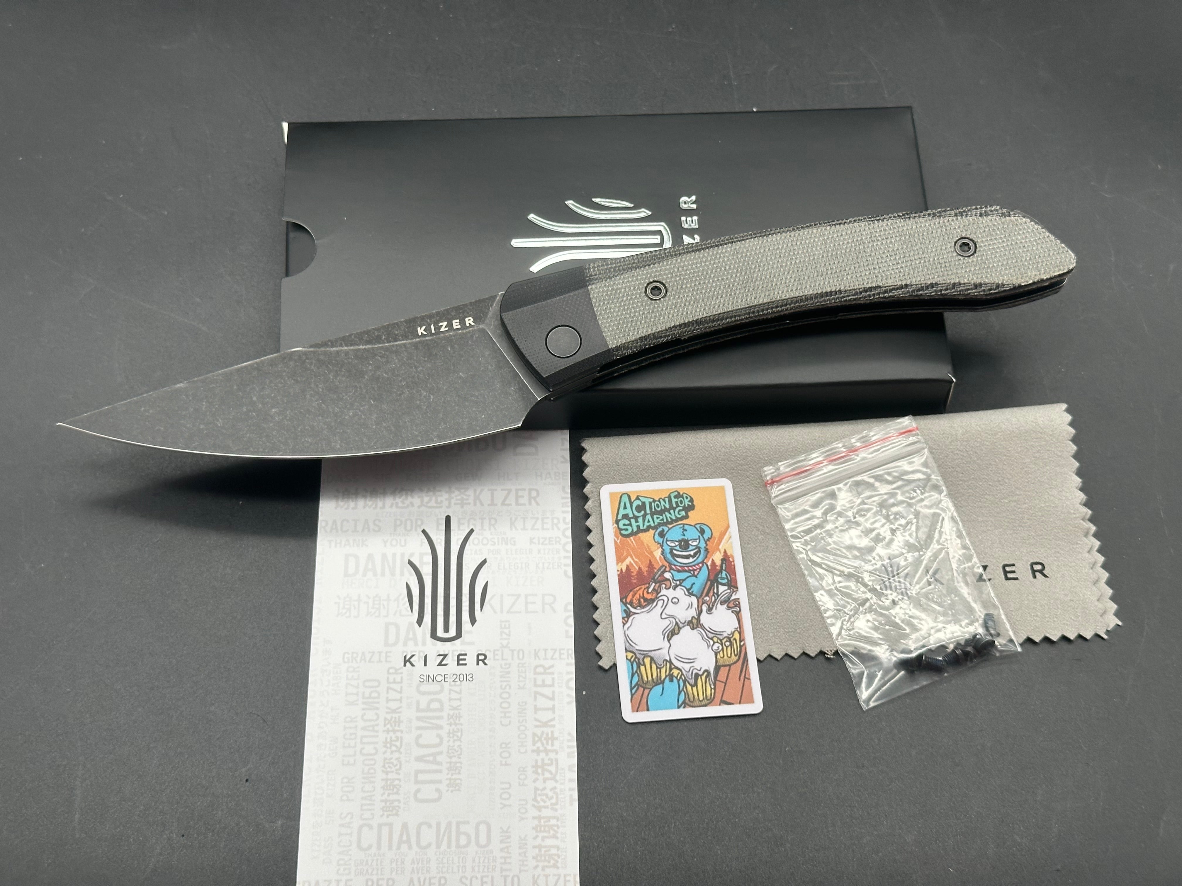 Kizer MOMO | NITRO-V | BLACK G10+MICARTA