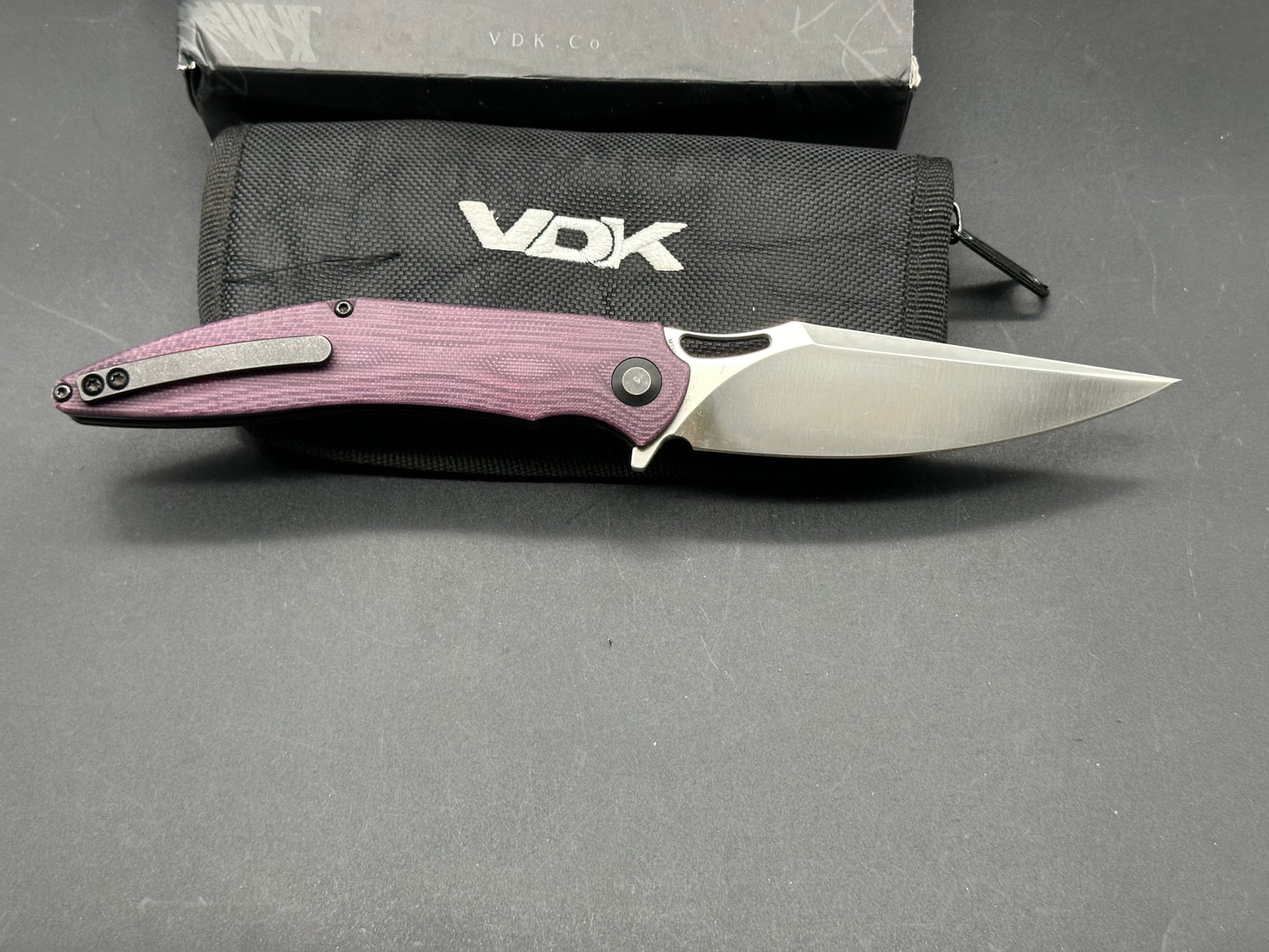 VDK Vesta purple G10 M390 blade