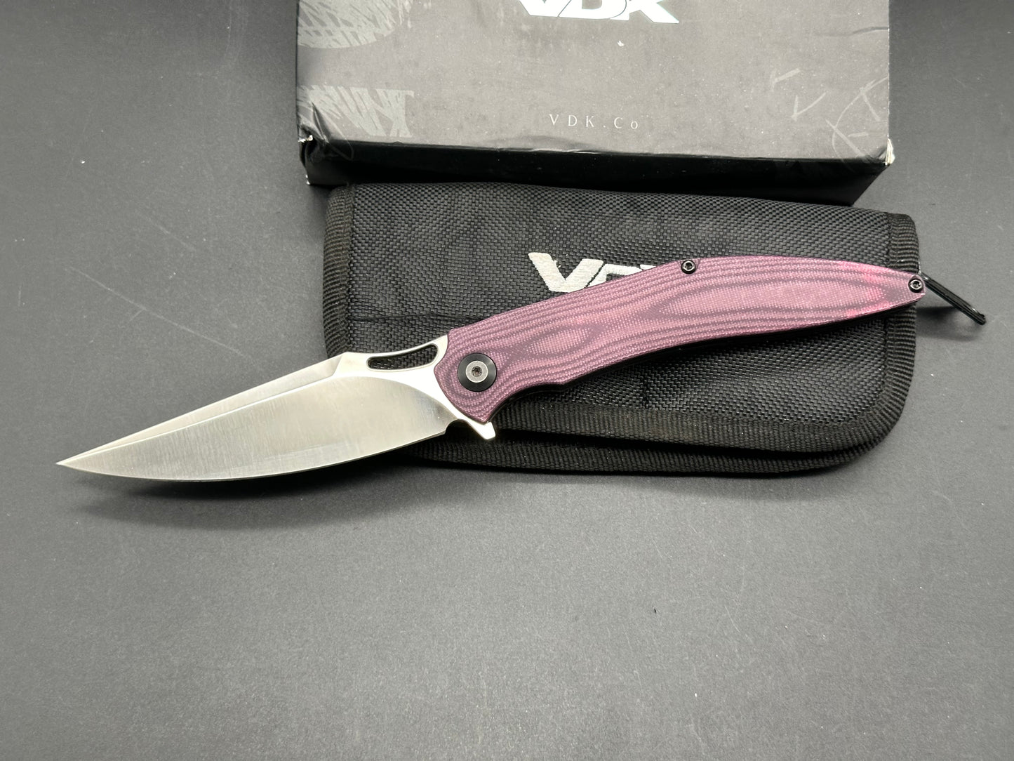 VDK Vesta purple G10 M390 blade