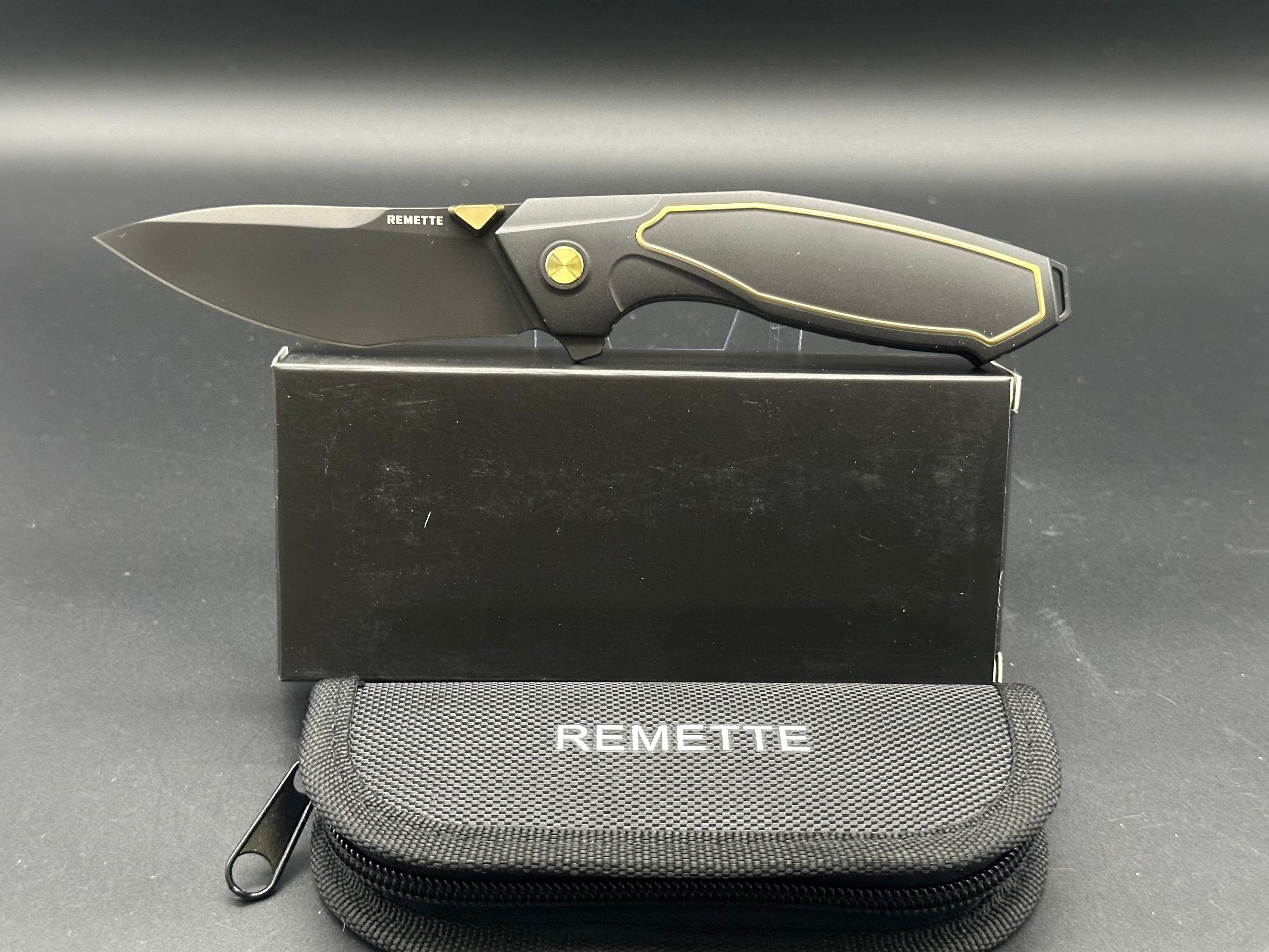 REMETTE RT-Kingfisher Folding Pocket Hard Film Coating M390 Blade Titanium Tactical EDC Knife