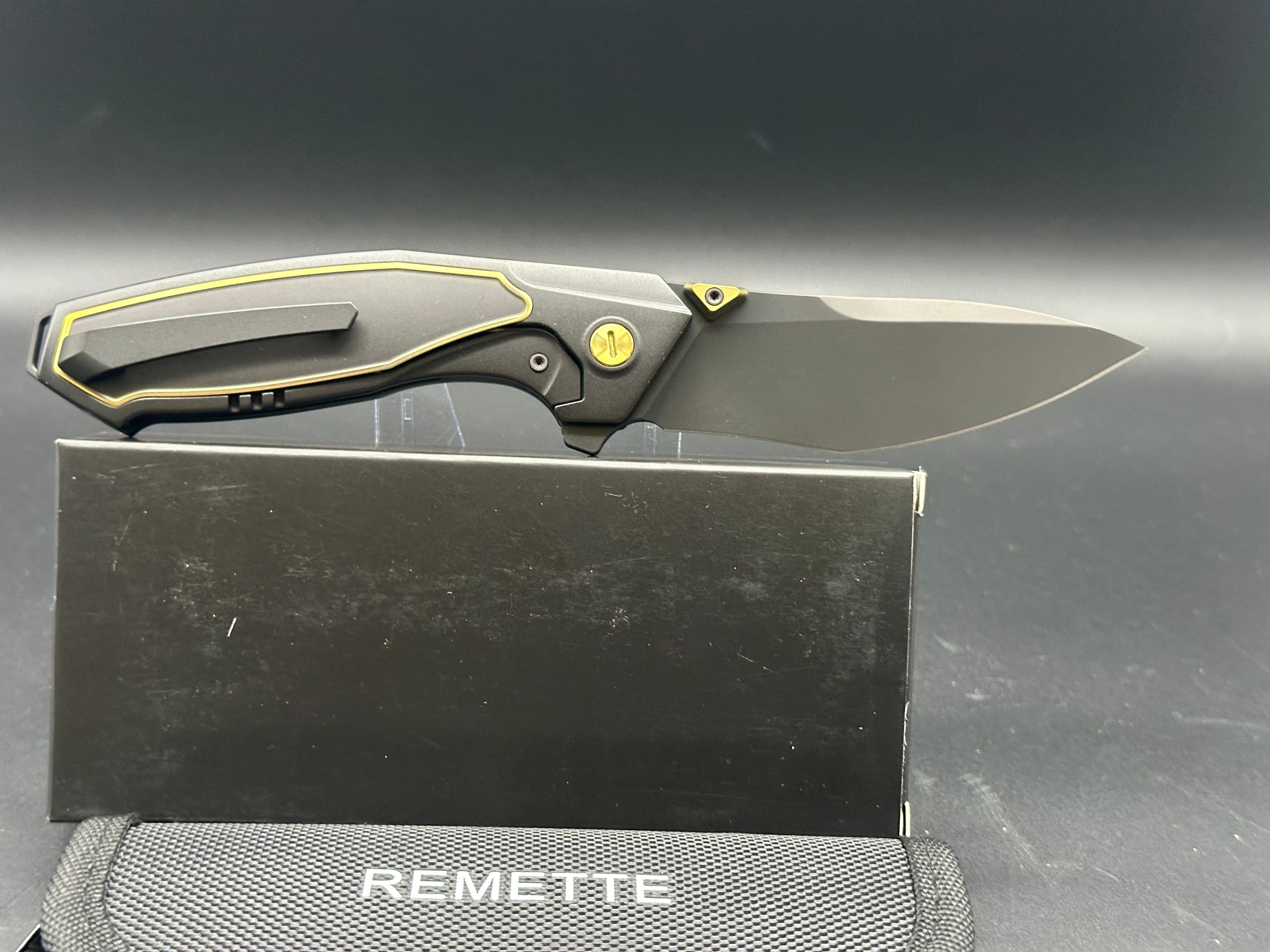 REMETTE RT-Kingfisher Folding Pocket Hard Film Coating M390 Blade Titanium Tactical EDC Knife