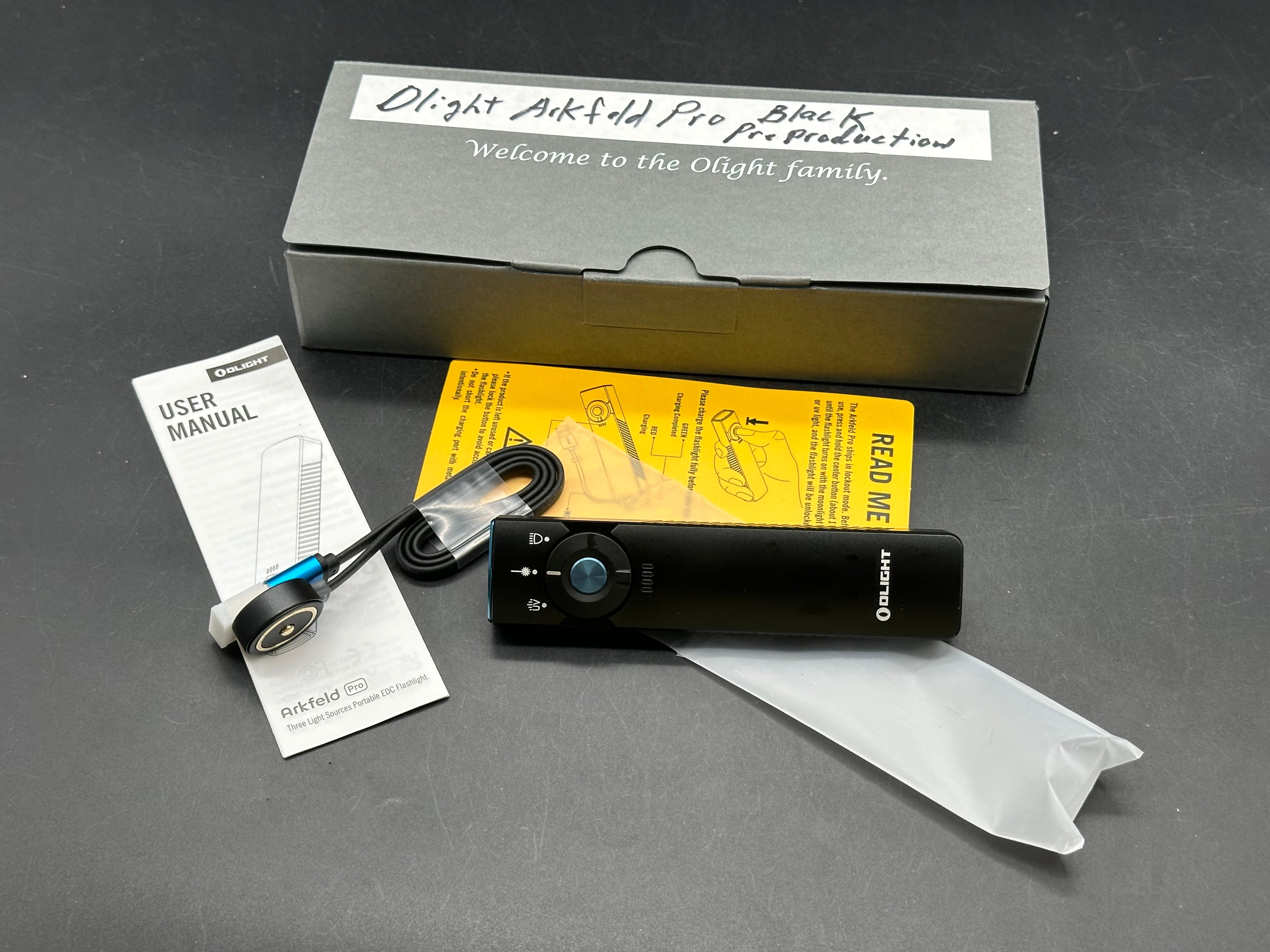 Arkfeld Pro Flat EDC Flashlight with LED Light UV and Laser