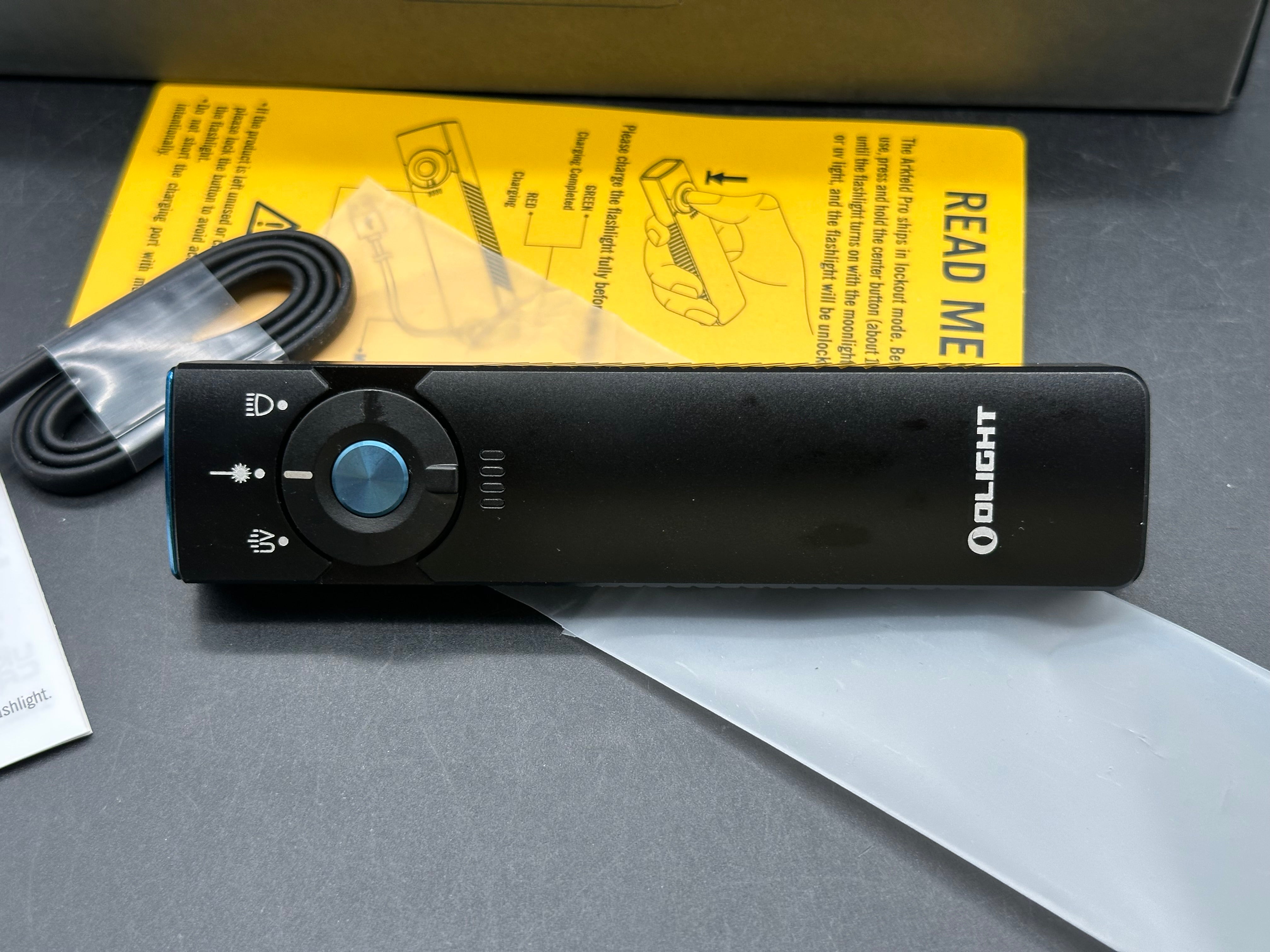 Arkfeld Pro Flat EDC Flashlight with LED Light UV and Laser