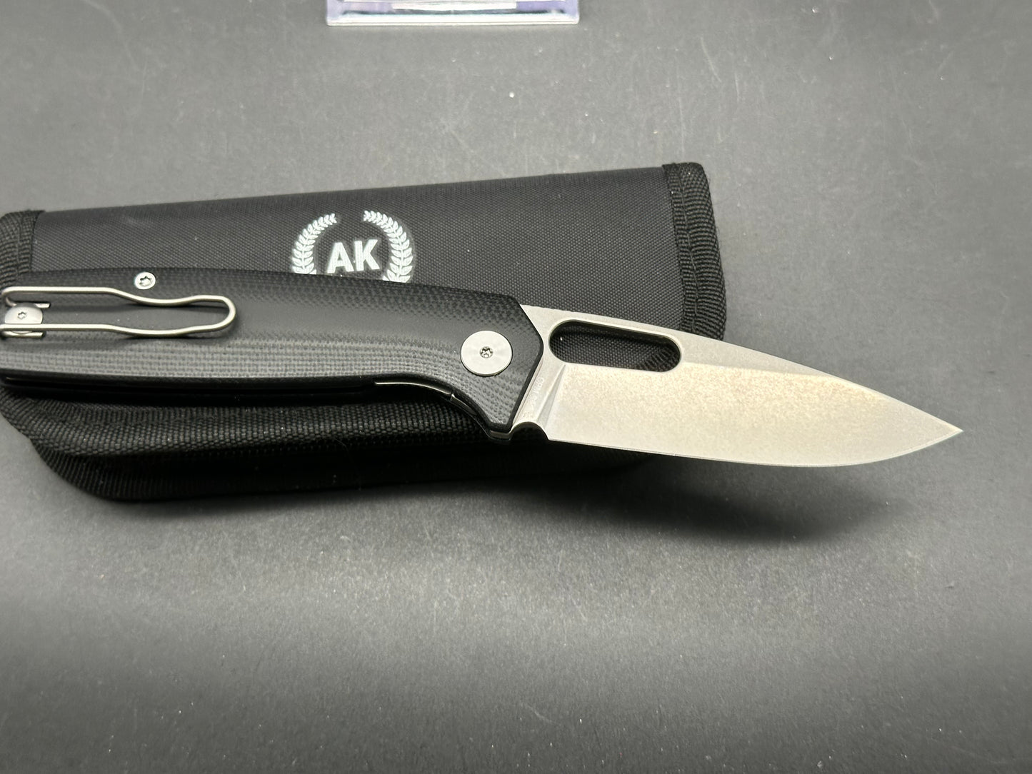 Asher Spiro G10, 3.2" S90V Stonewash Blade with Black G10 Handle