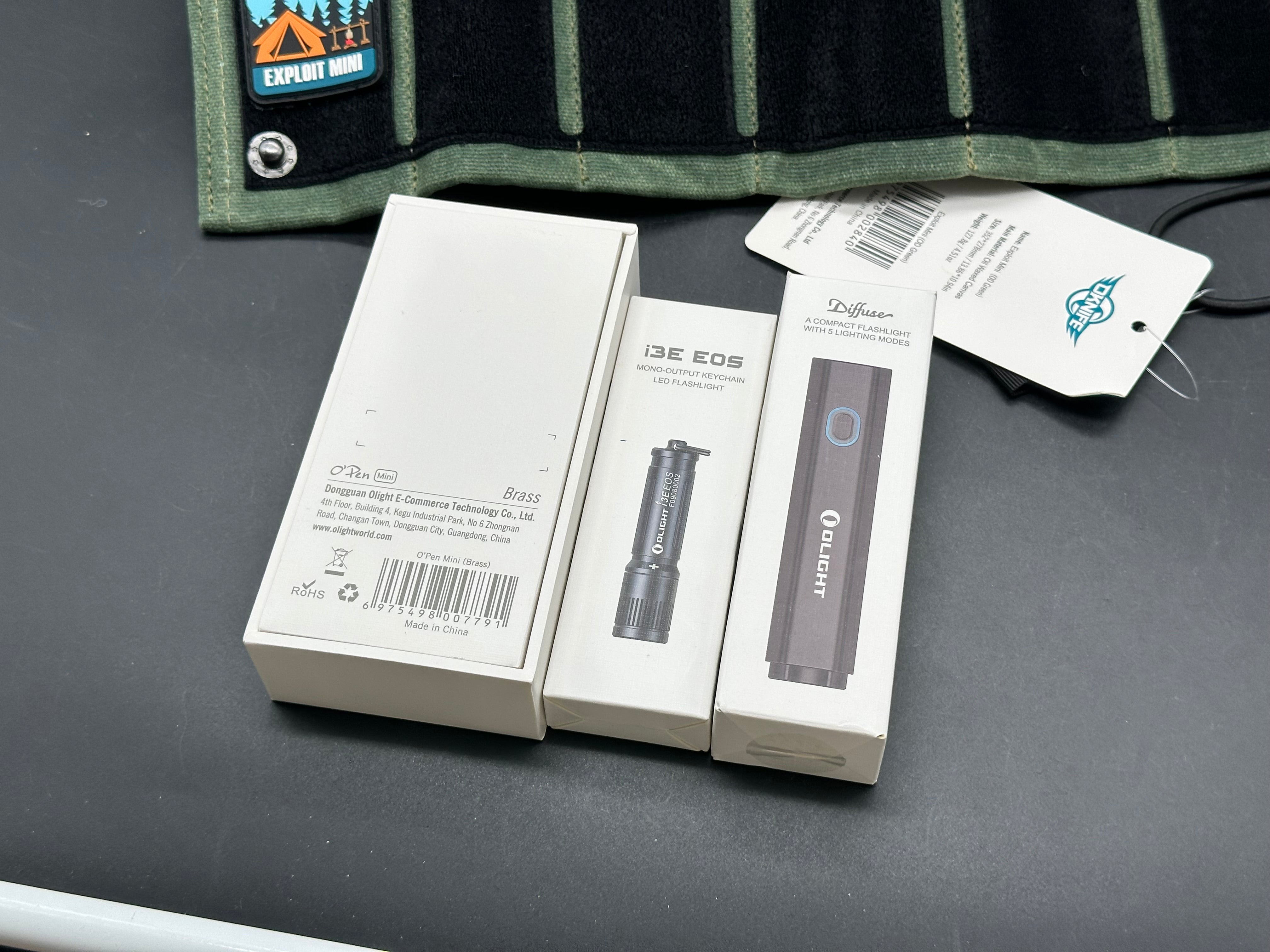 Olight bundle i3E, Diffuse,O’Pen mini Brass,Exploit Mini