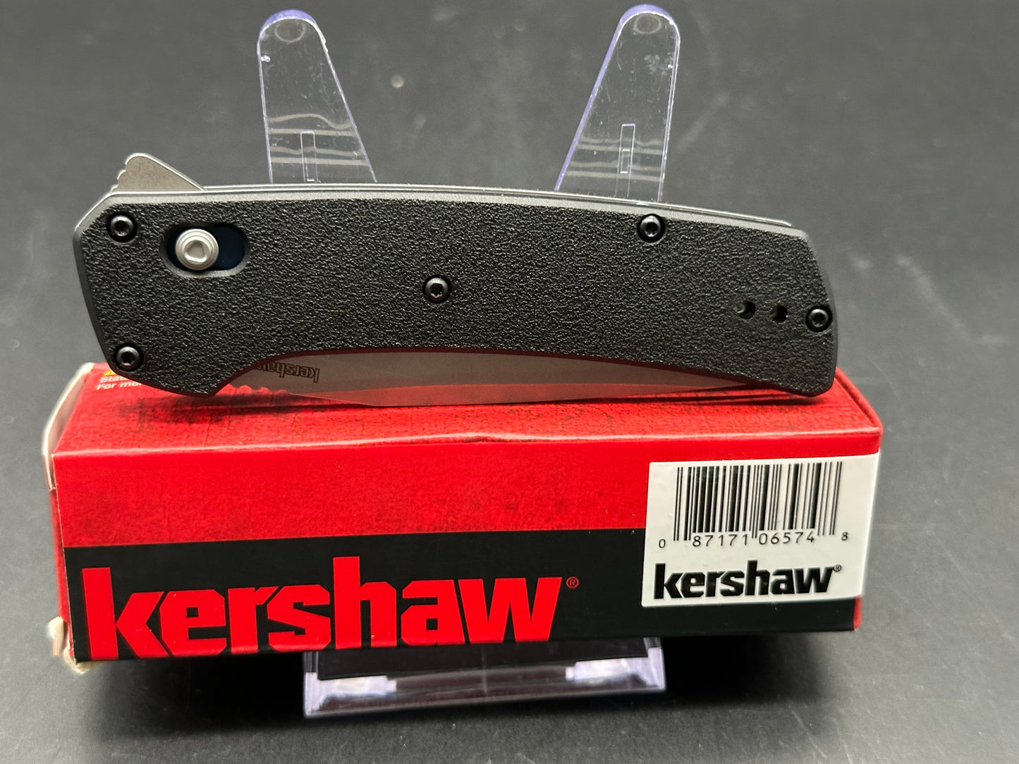 Kershaw Layup D2 Stonewash Blade with Black GRN Handle