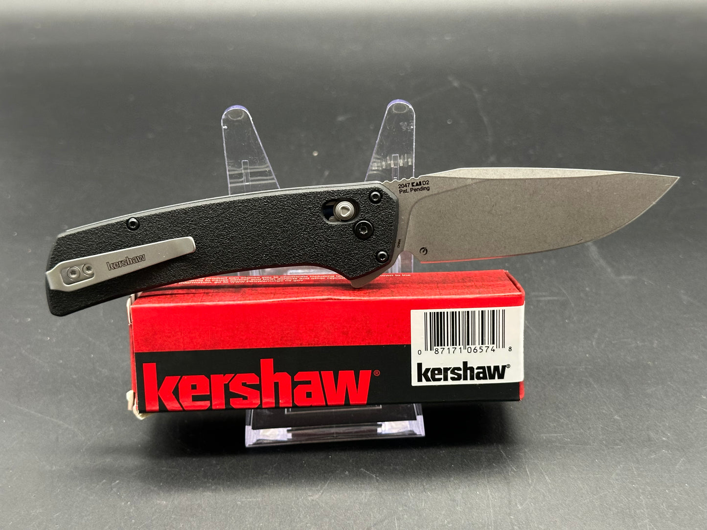 Kershaw Layup D2 Stonewash Blade with Black GRN Handle