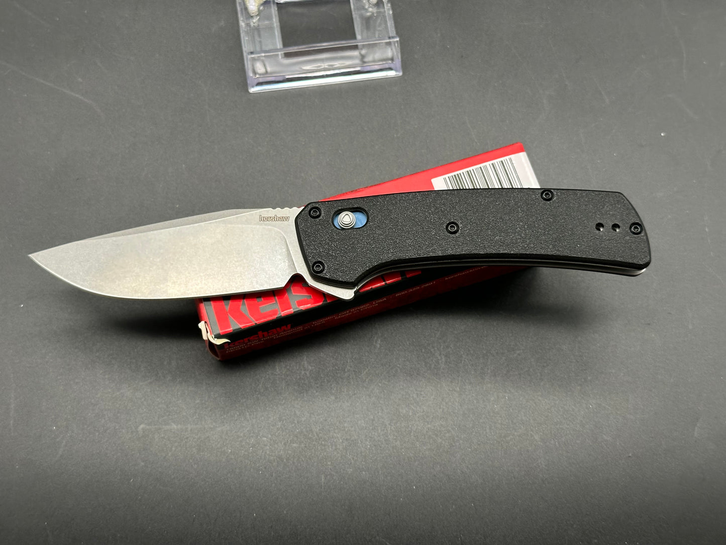 Kershaw Layup D2 Stonewash Blade with Black GRN Handle