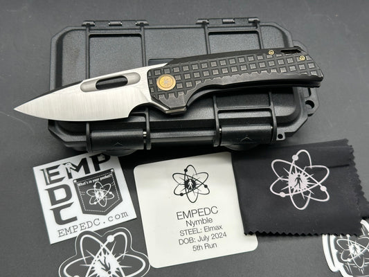 EMP EDC Nymble Elmax Satin Blade with Blackwash Titanium Frag Handle