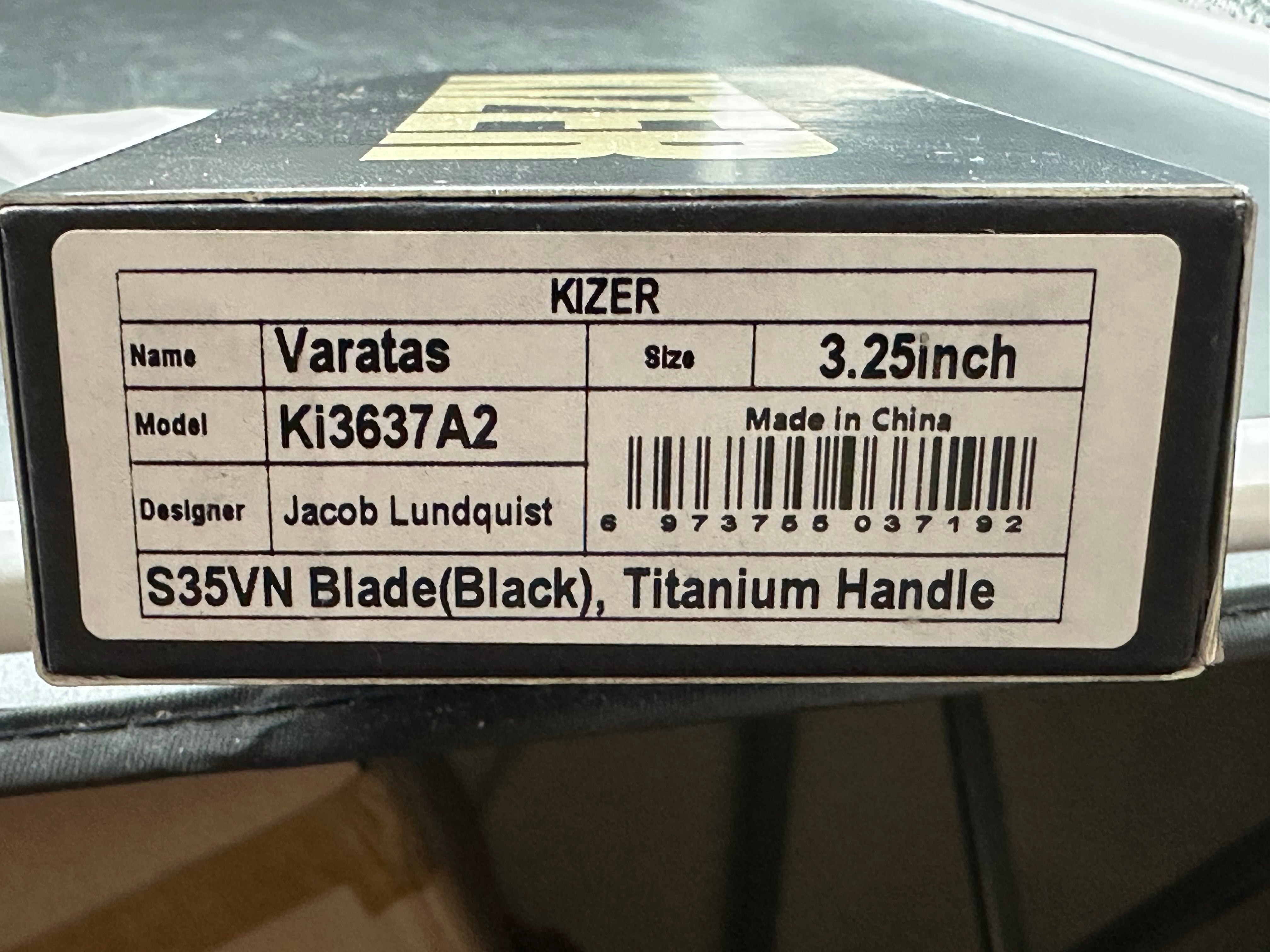 KIZER VARATAS POCKET KNIFE S35VN BLADE FRAME LOCK TITANIUM HANDLE