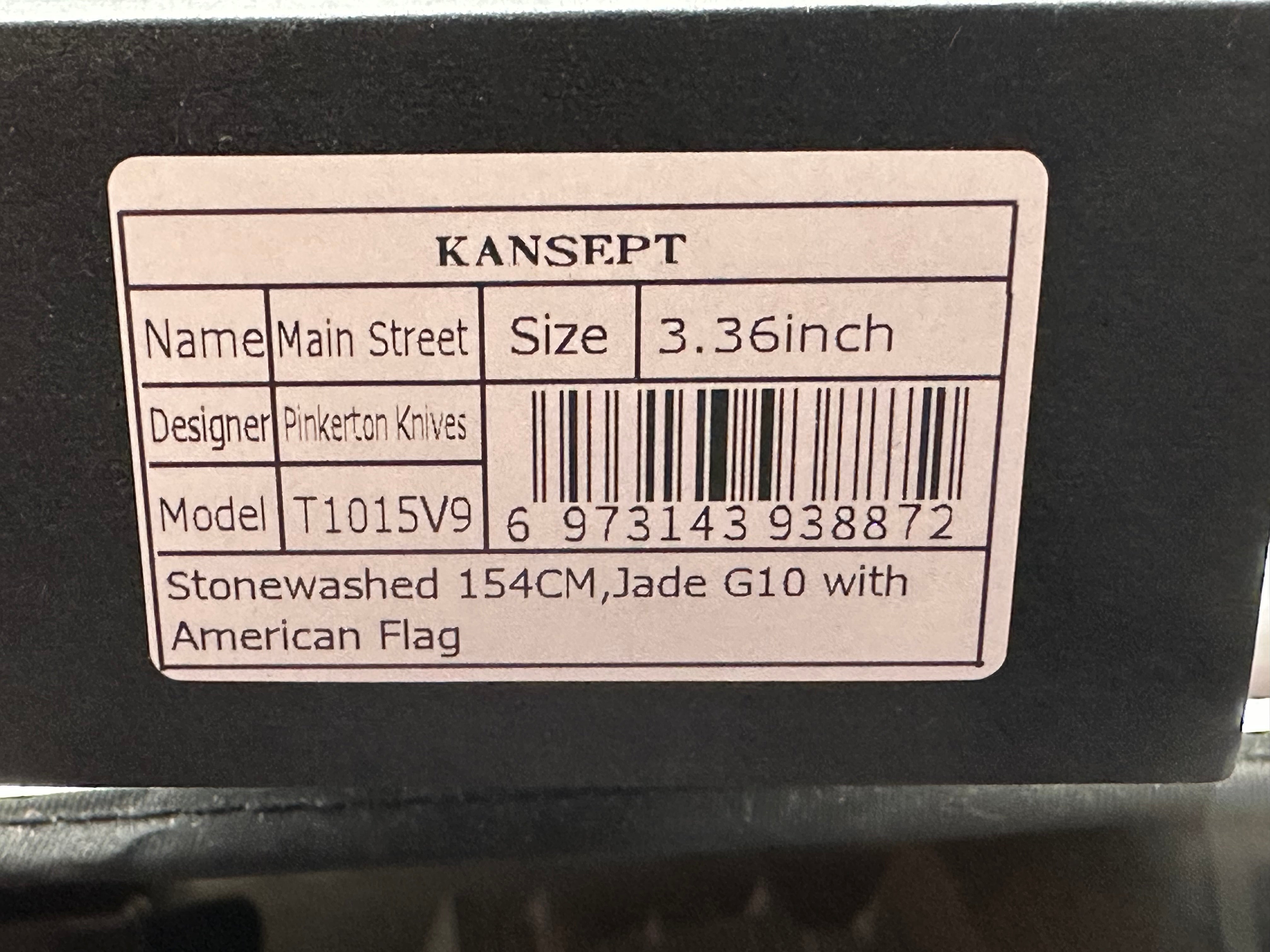 Kansept Knives Main Street Crossbar Lock Knife Jade/American Flag G-10 (3.4" SW)