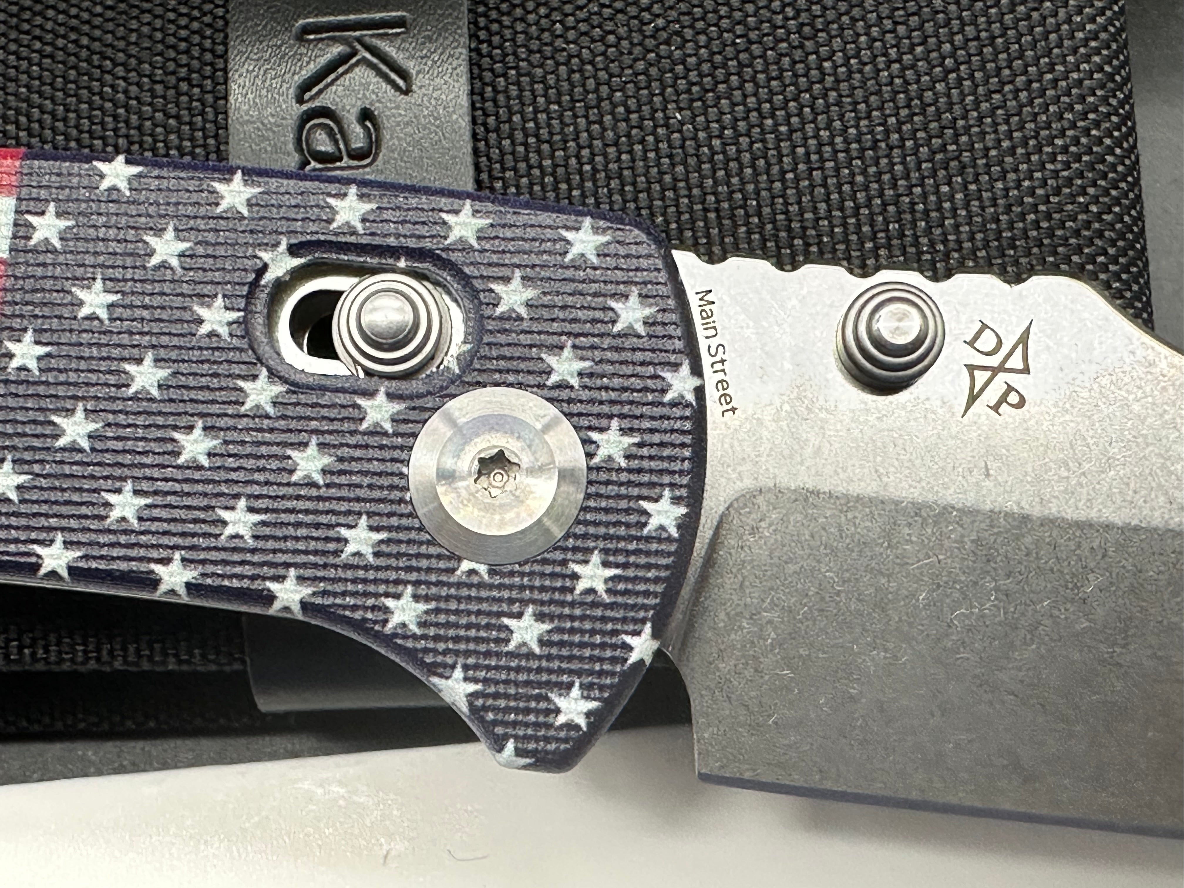 Kansept Knives Main Street Crossbar Lock Knife Jade/American Flag G-10 (3.4" SW)