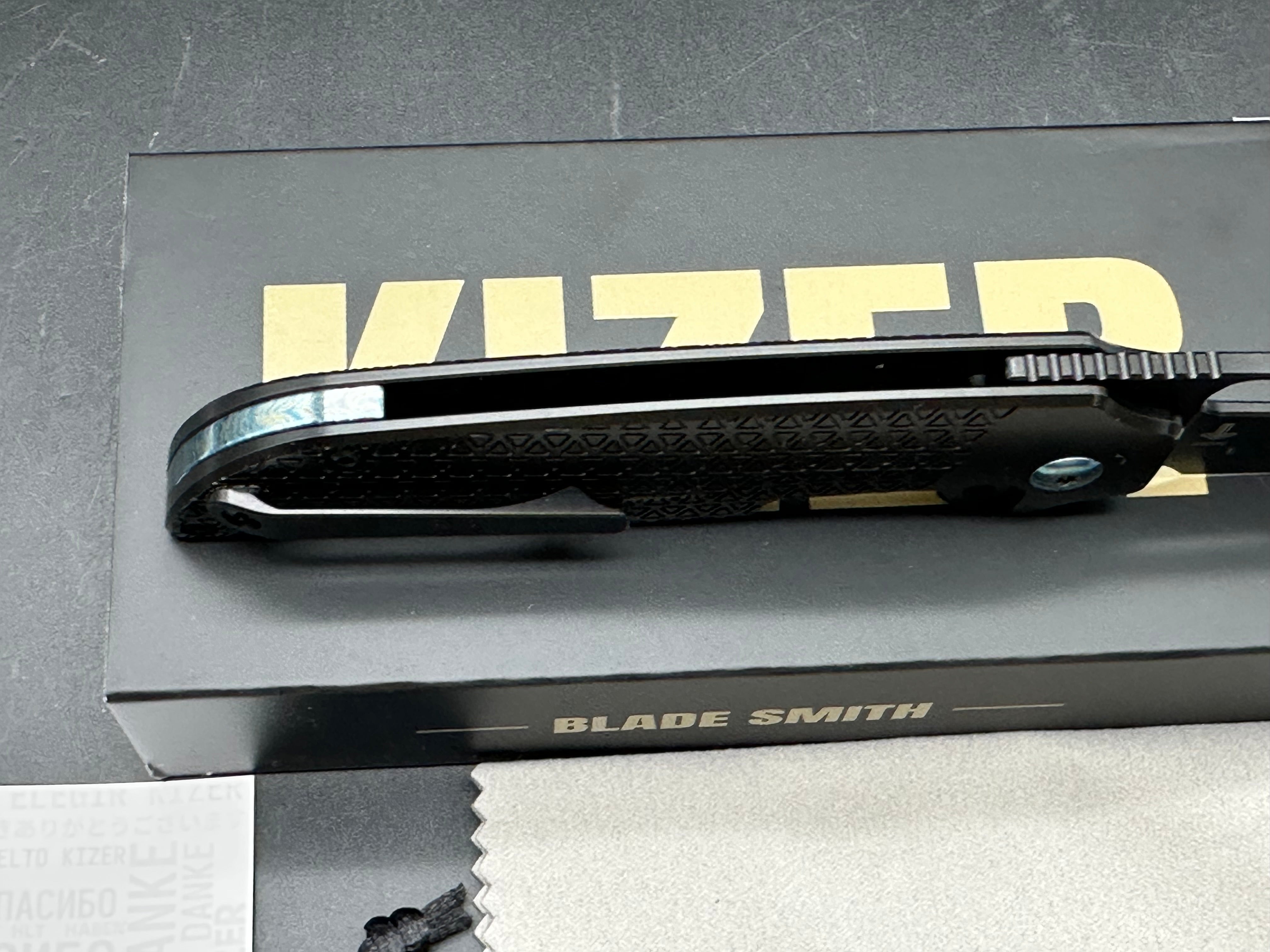 KIZER VARATAS POCKET KNIFE S35VN BLADE FRAME LOCK TITANIUM HANDLE