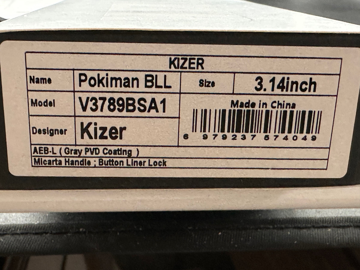 KIZER POKIMAN BLL BLACK MICARTA HANDLE AEB-L SHEEPSFOOT