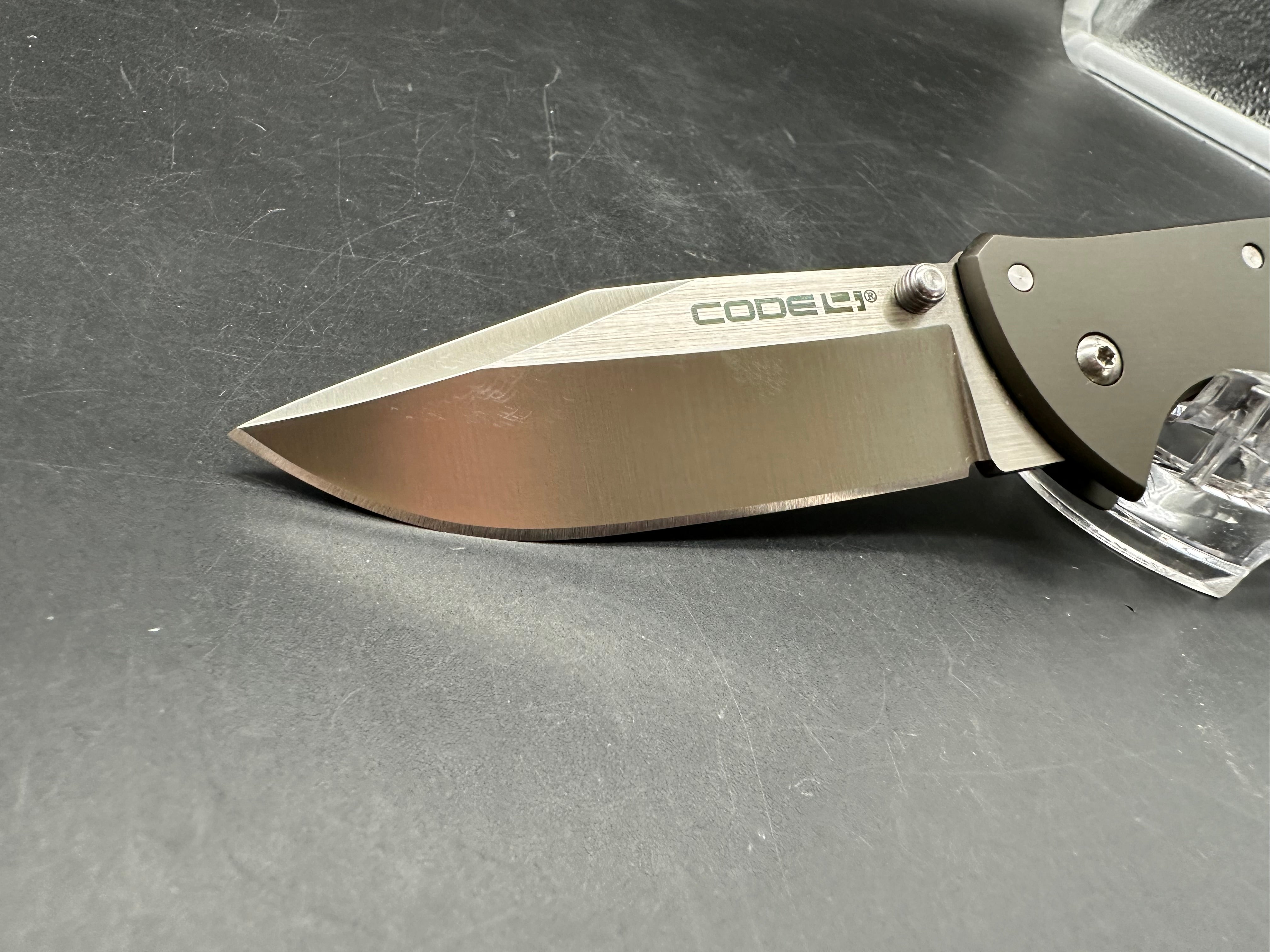 COLD STEEL CODE-4 LOCK BACK KNIFE GRAY ALUMINUM HANDLE PLAIN S35VN EDGE