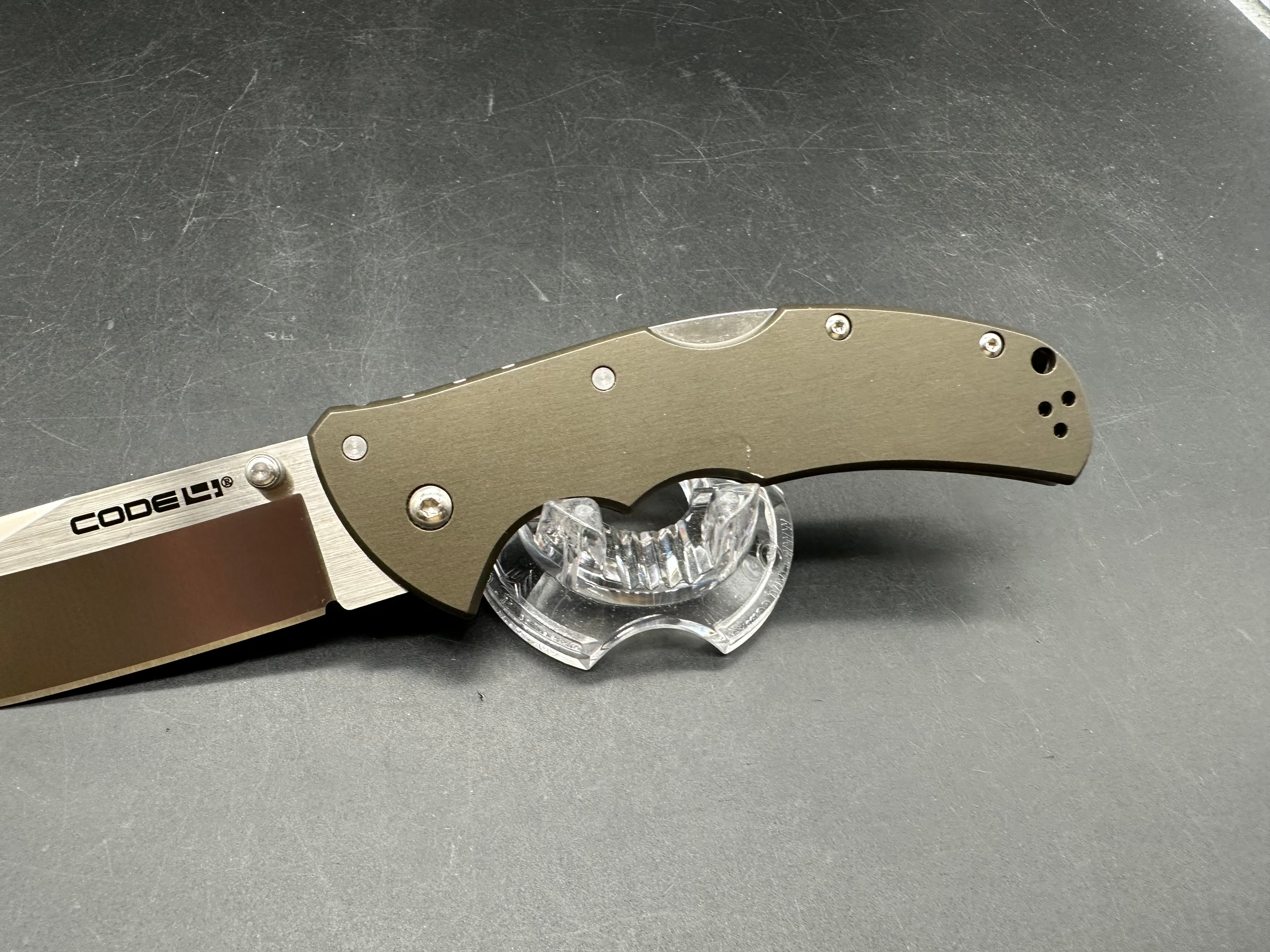 COLD STEEL CODE-4 LOCK BACK KNIFE GRAY ALUMINUM HANDLE PLAIN S35VN EDGE