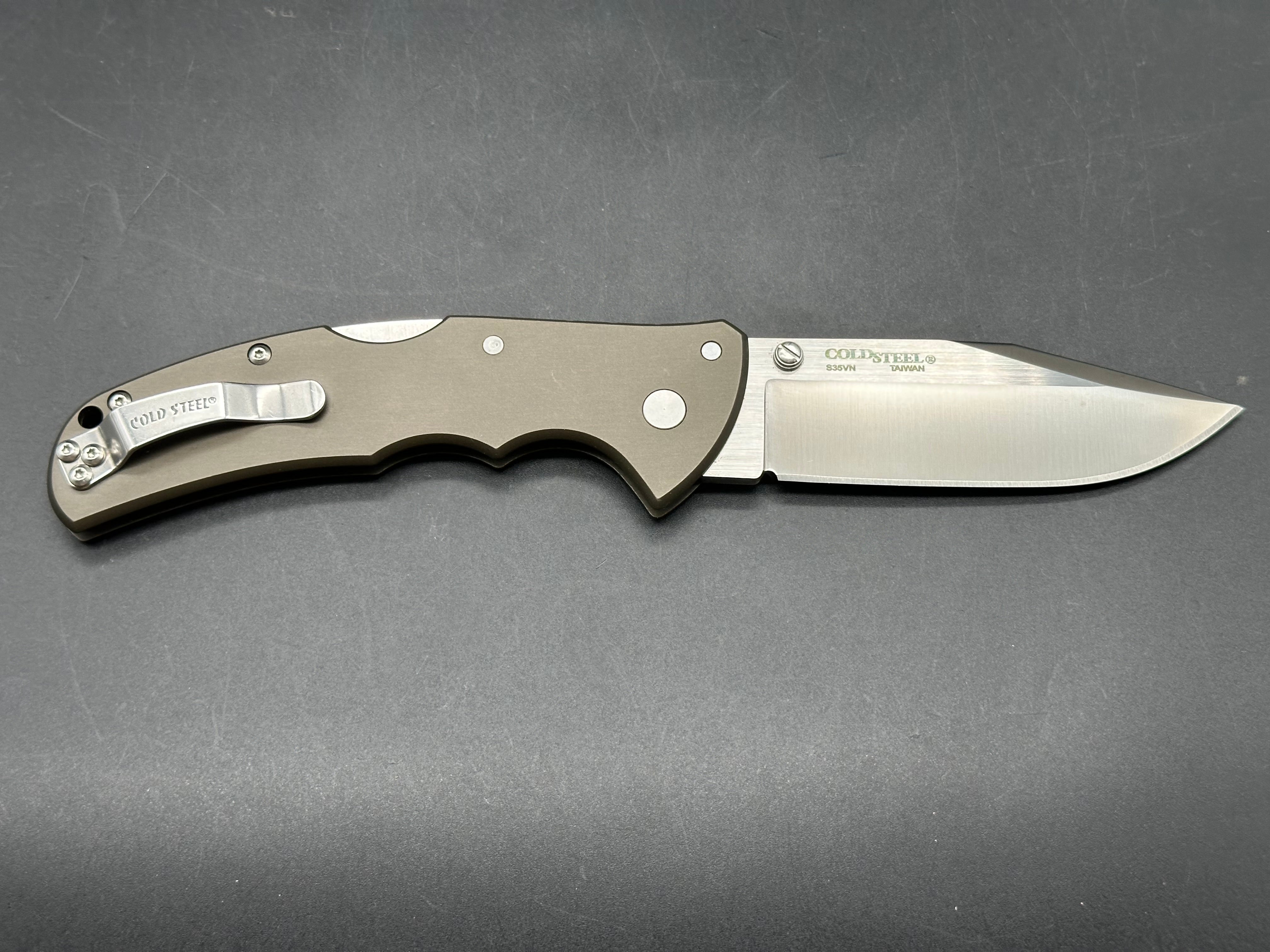 COLD STEEL CODE-4 LOCK BACK KNIFE GRAY ALUMINUM HANDLE PLAIN S35VN EDGE