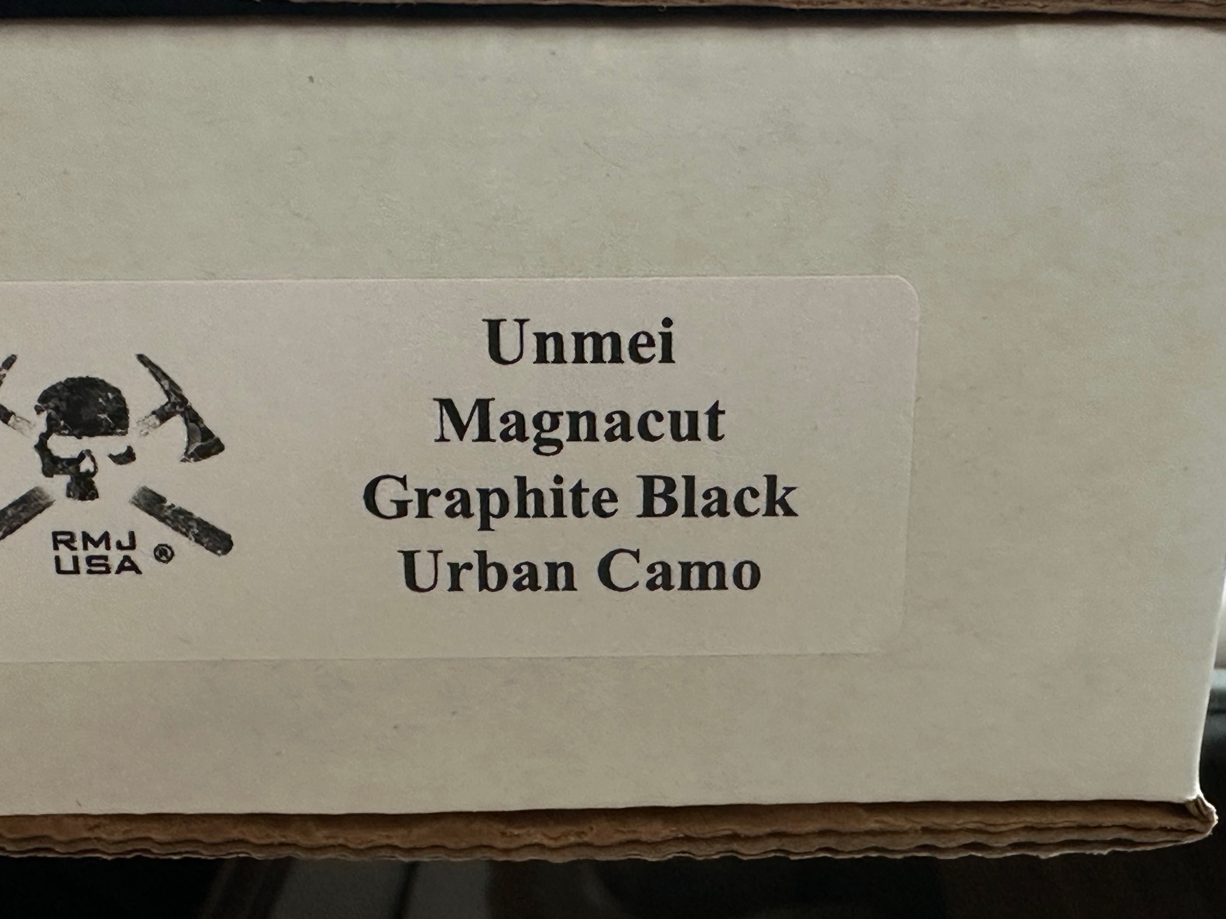 RMS Tactical Unmei DLT Exclusive with Urban Camo handles. Black Magnacut blade