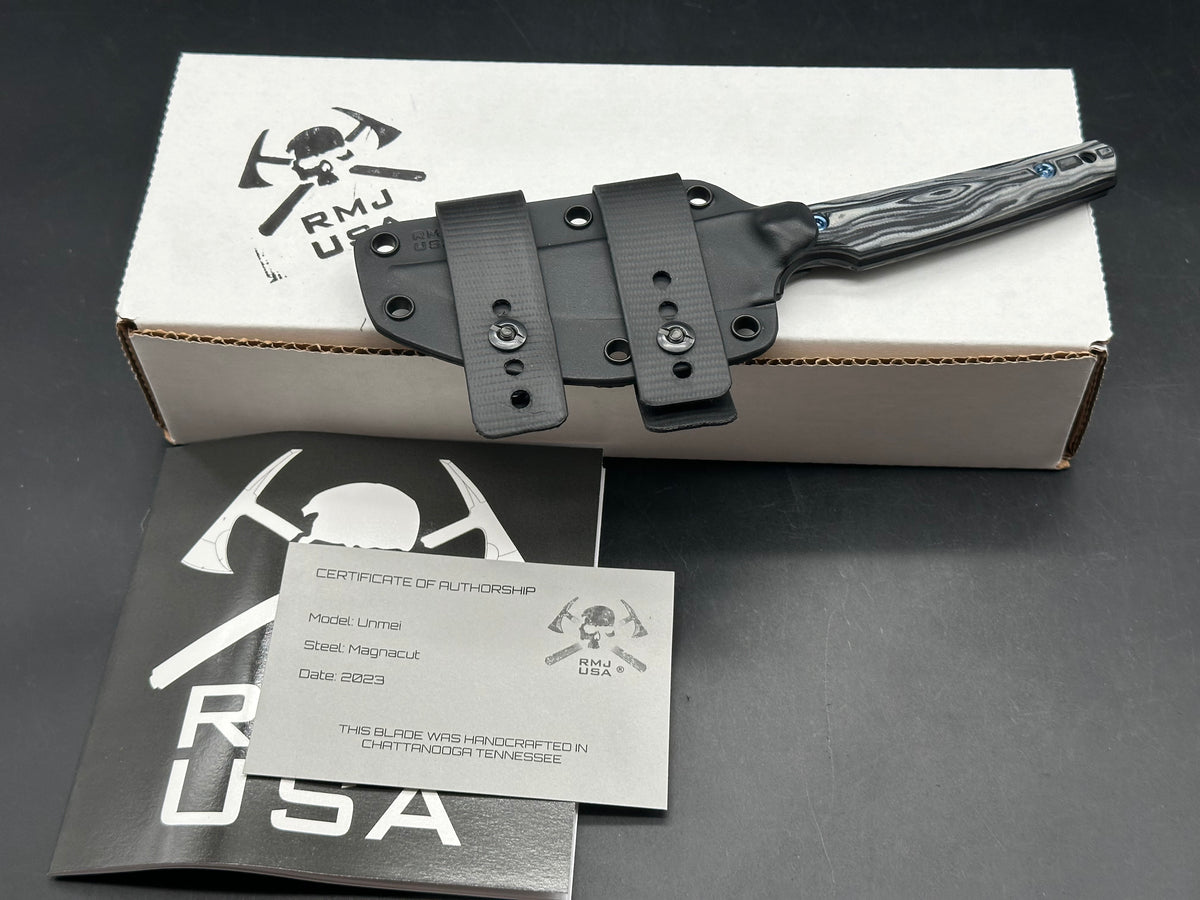 RMS Tactical Unmei DLT Exclusive with Urban Camo handles. Black Magnacut blade