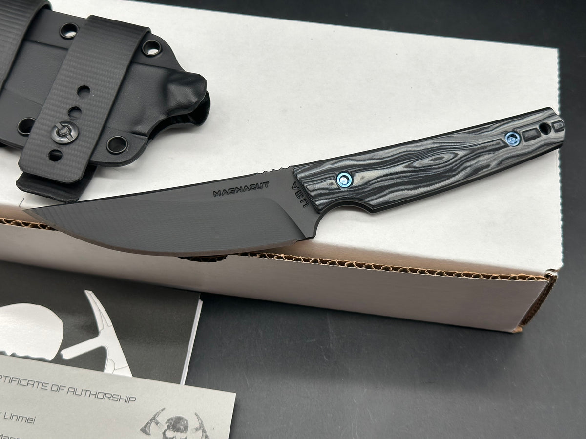 RMS Tactical Unmei DLT Exclusive with Urban Camo handles. Black Magnacut blade